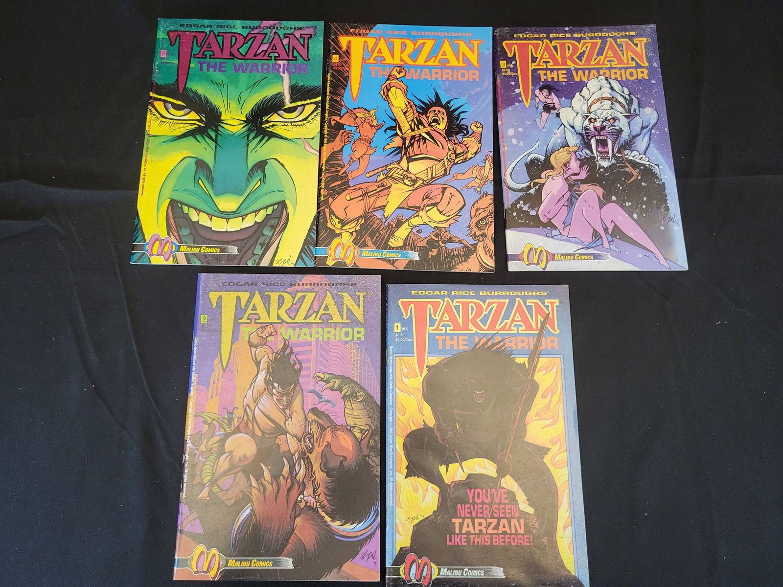 A Set of Malibu Comics Tarzan the Warrior Comic Books (1 of 2)