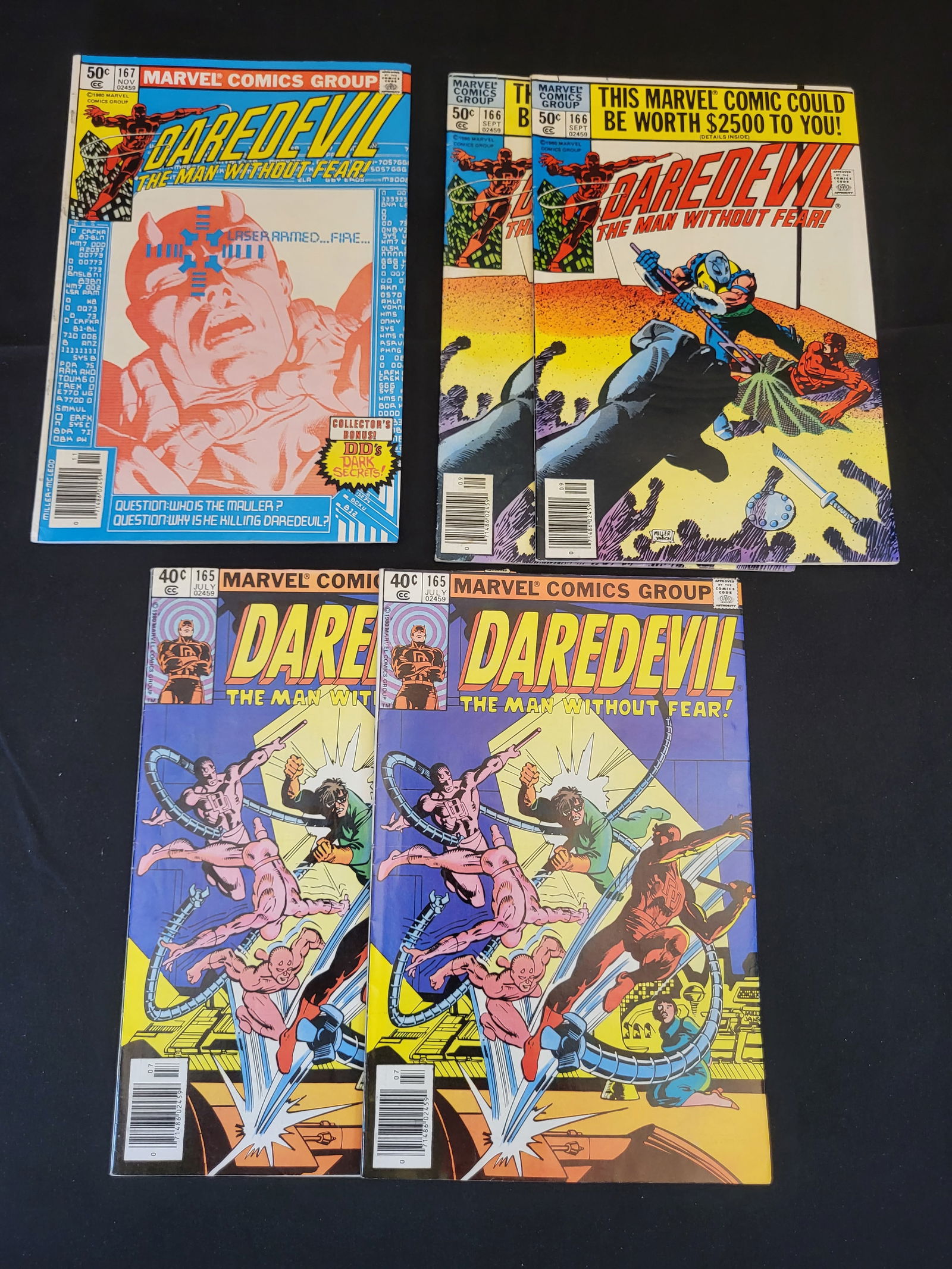 A Group of Marvel Comics Daredevil The Man Without Fear Issues 165 166 and 167 (1 of 1)