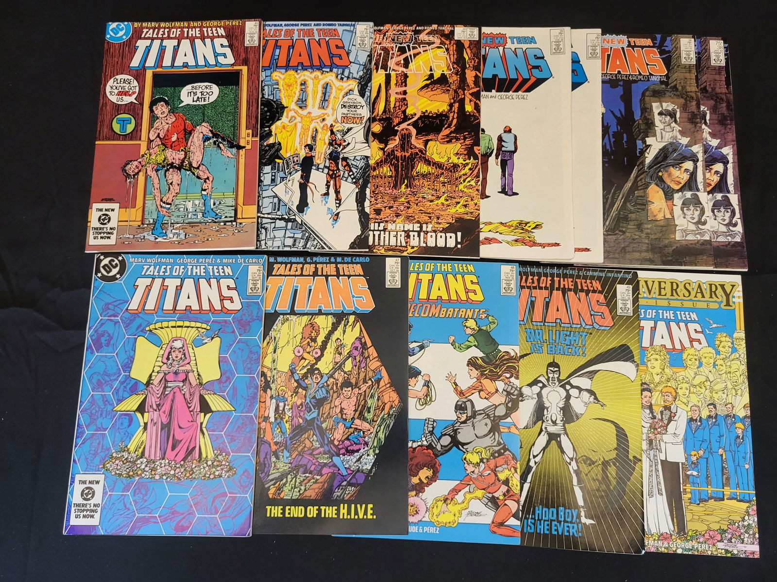 A Collection of DC Comics Tales of the Teen Titans and The New Teen Titans Issues: BID PER WHAT YOU SEE IN THE PHOTO, NOT THE AI GENERATED TITLES AND DESCRIPTIONS! A collection of vintage DC comic books primarily from the Tales of the Teen Titans and The New Teen Titans series, dati