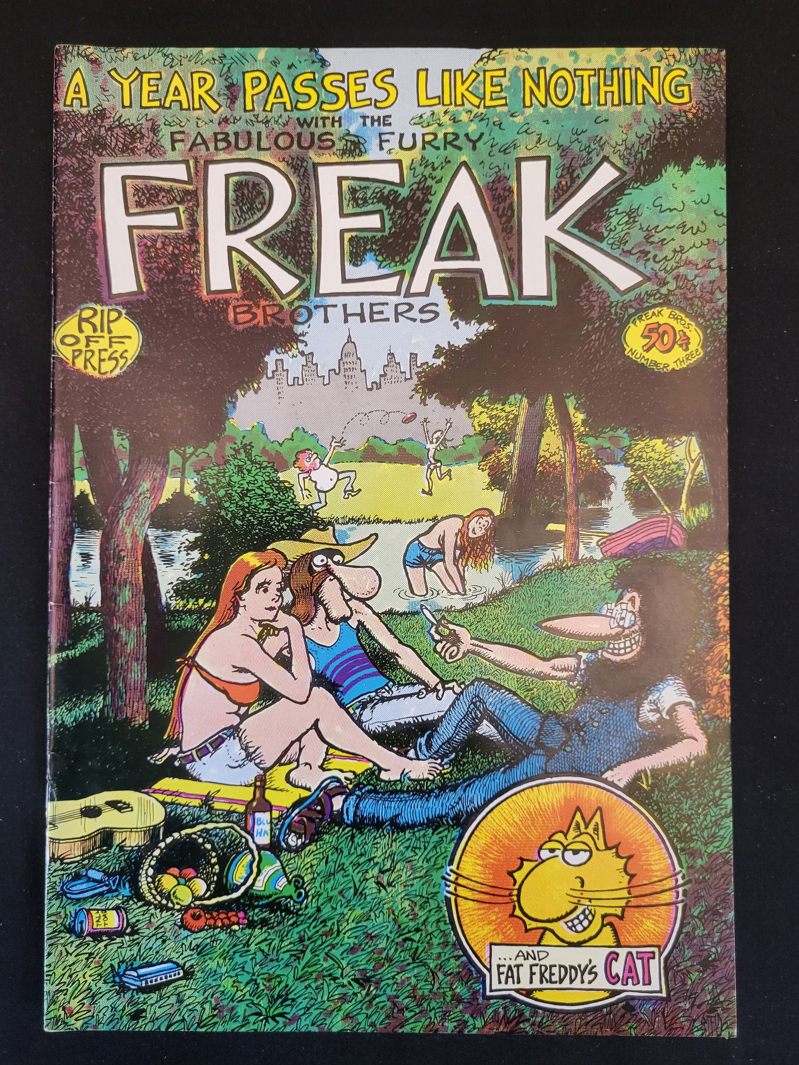 The Fabulous Furry Freak Brothers #3: A Year Passes Like Nothing by Gilbert Shelton, Rip Off Press: BID PER WHAT YOU SEE IN THE PHOTO, NOT THE AI GENERATED TITLES AND DESCRIPTIONS! This lot consists of an underground comic book titled A Year Passes Like Nothing with the Fabulous Furry Freak Brothers