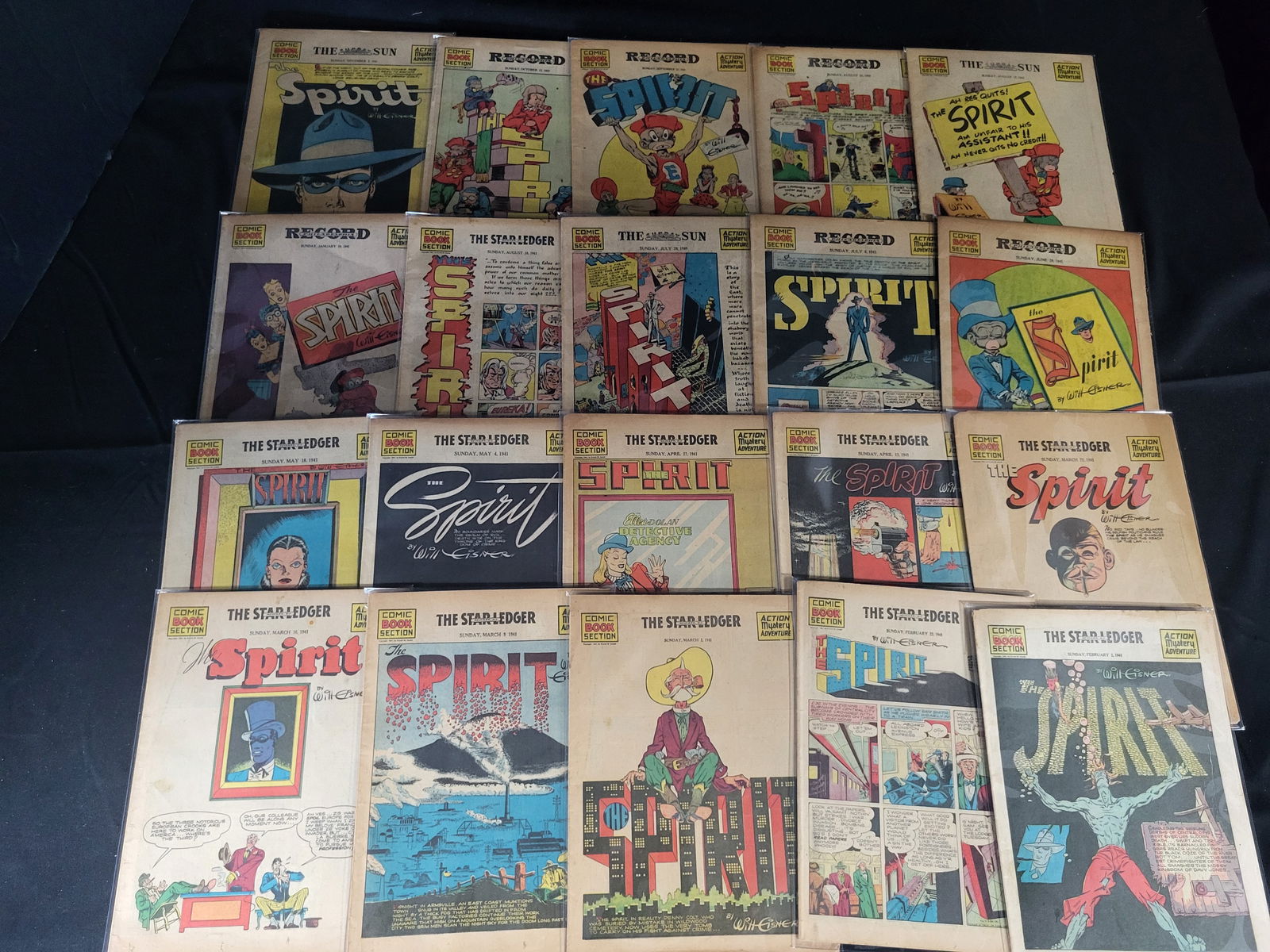A Collection of Will Eisner The Spirit Newspaper Comic Book Sections (1 of 5)