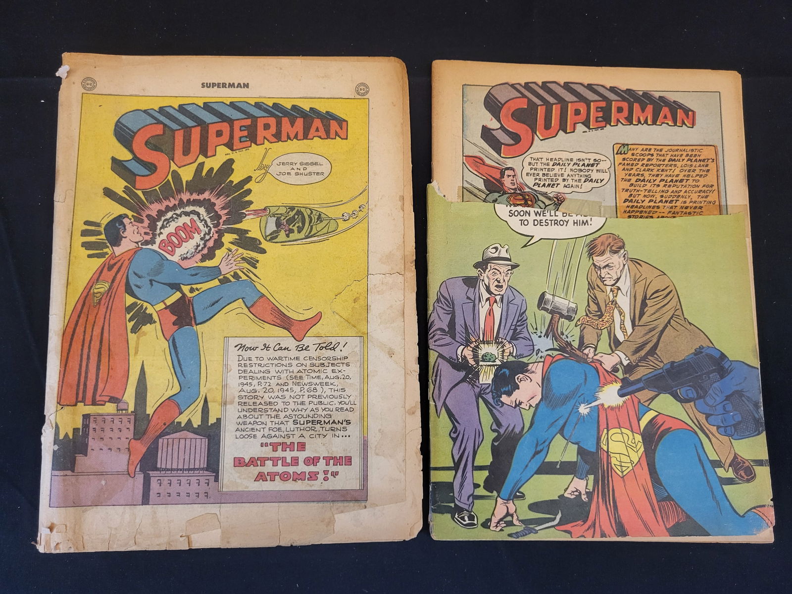 Two Superman 38 Golden Age Comic Book Story Segments (1 of 2)