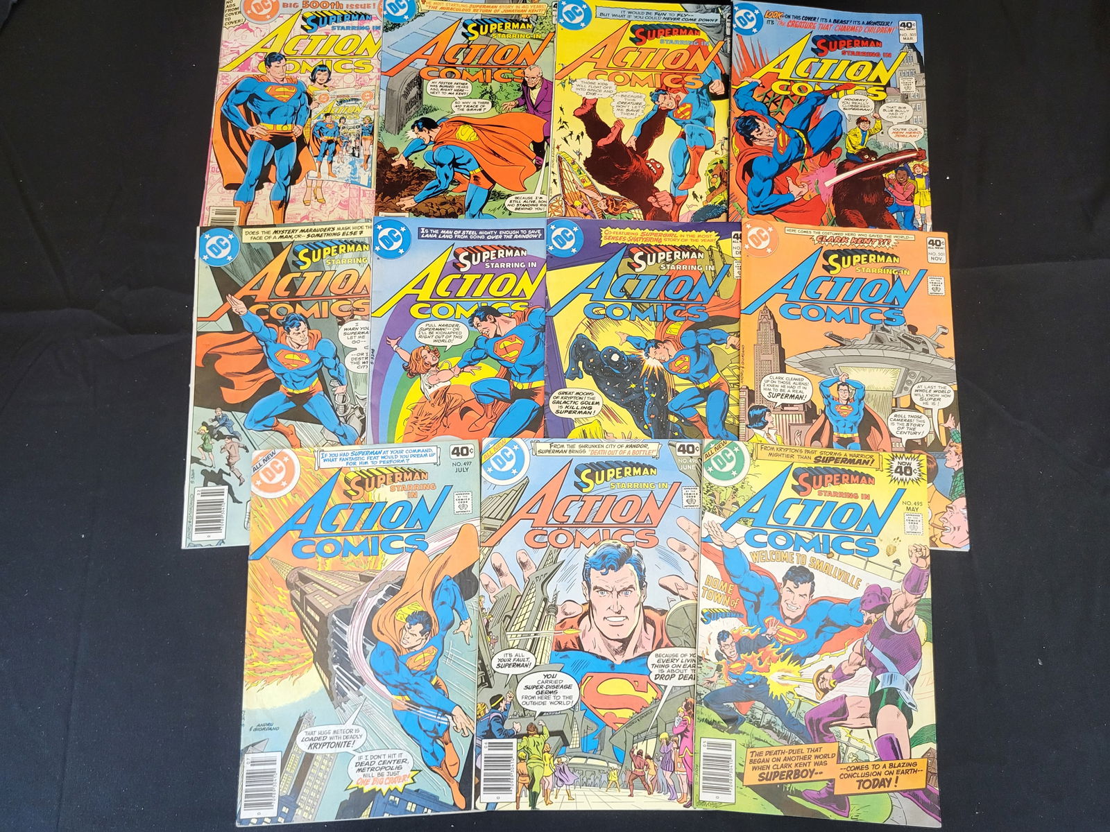A Collection of DC Action Comics Starring Superman Bronze Age Comic Books (1 of 3)