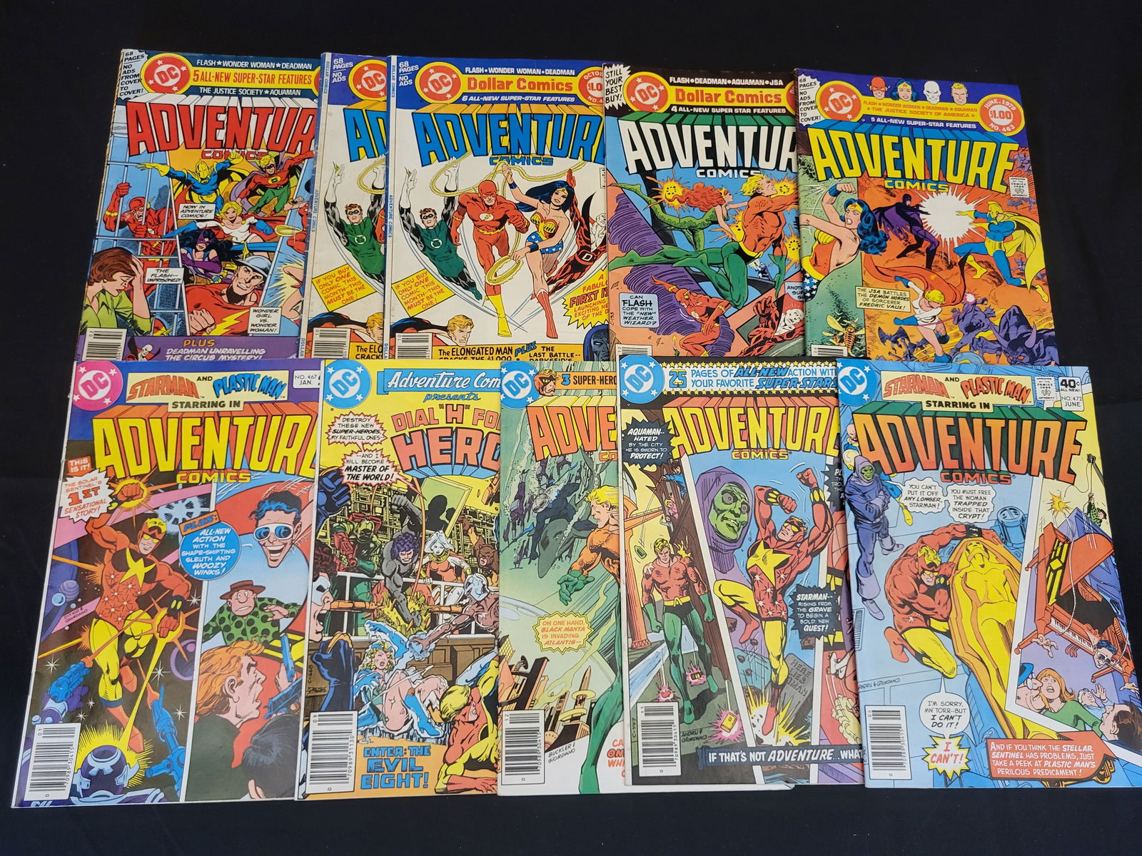 A Collection of DC Adventure Comics Bronze Age Issues Featuring Starman and Plastic Man: BID PER WHAT YOU SEE IN THE PHOTO, NOT THE AI GENERATED TITLES AND DESCRIPTIONS! A collection of vintage DC Comics Adventure Comics from the late 1970s and early 1980s. This group of Bronze Age comic