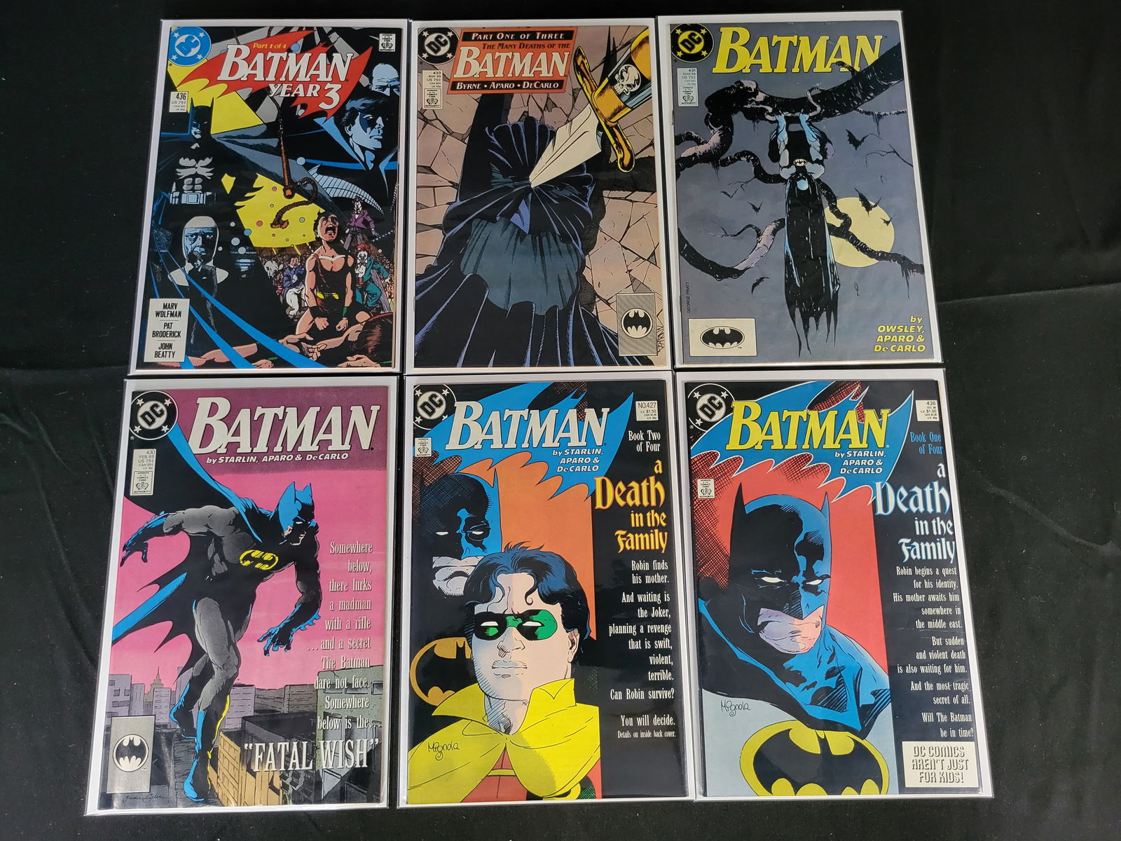 A Collection of DC Comics Batman Copper Age Comic Books Including A Death in the Family and Year 3 (1 of 3)