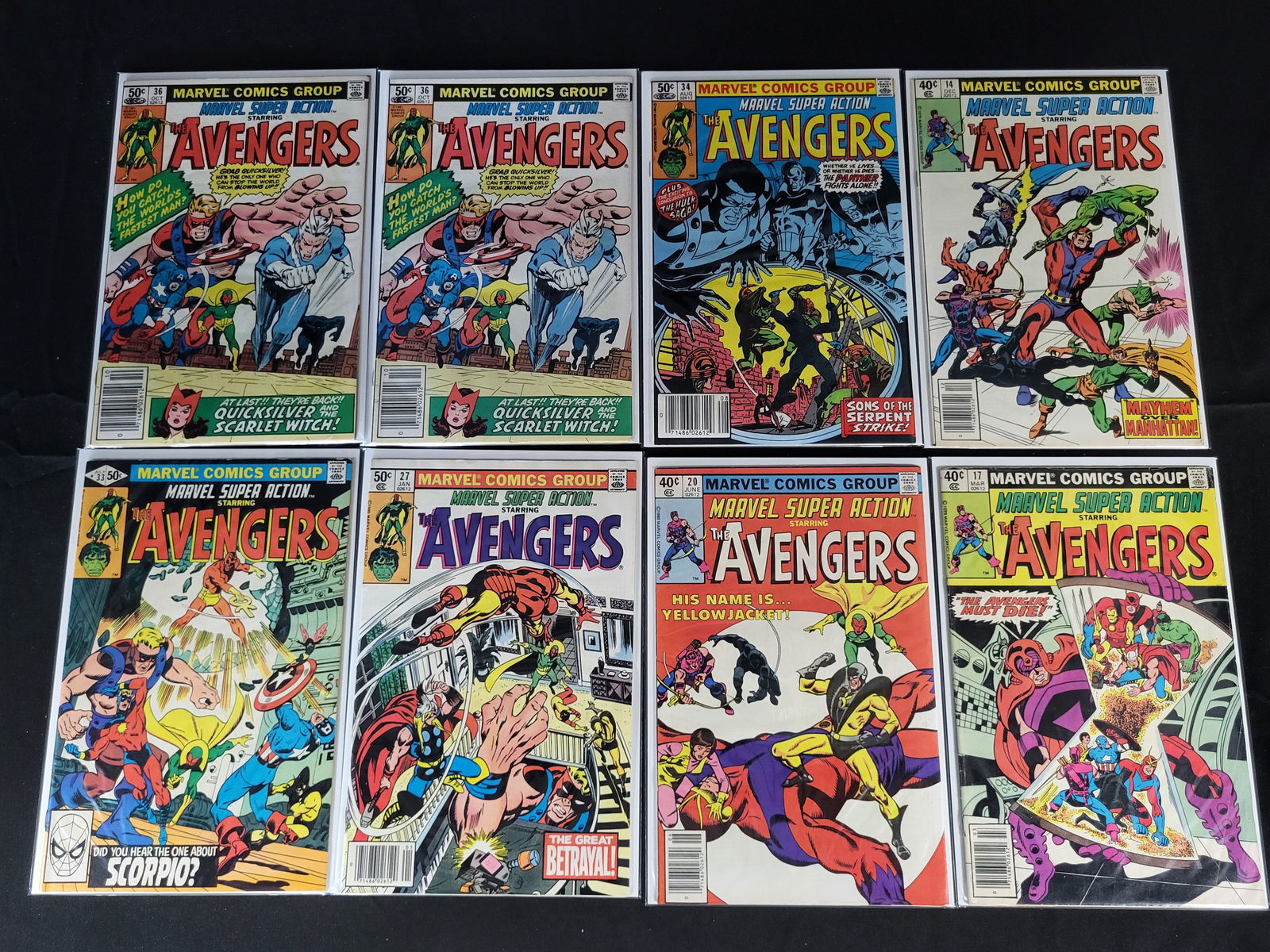 A Group of Marvel Super Action Starring The Avengers Comic Books (1 of 2)