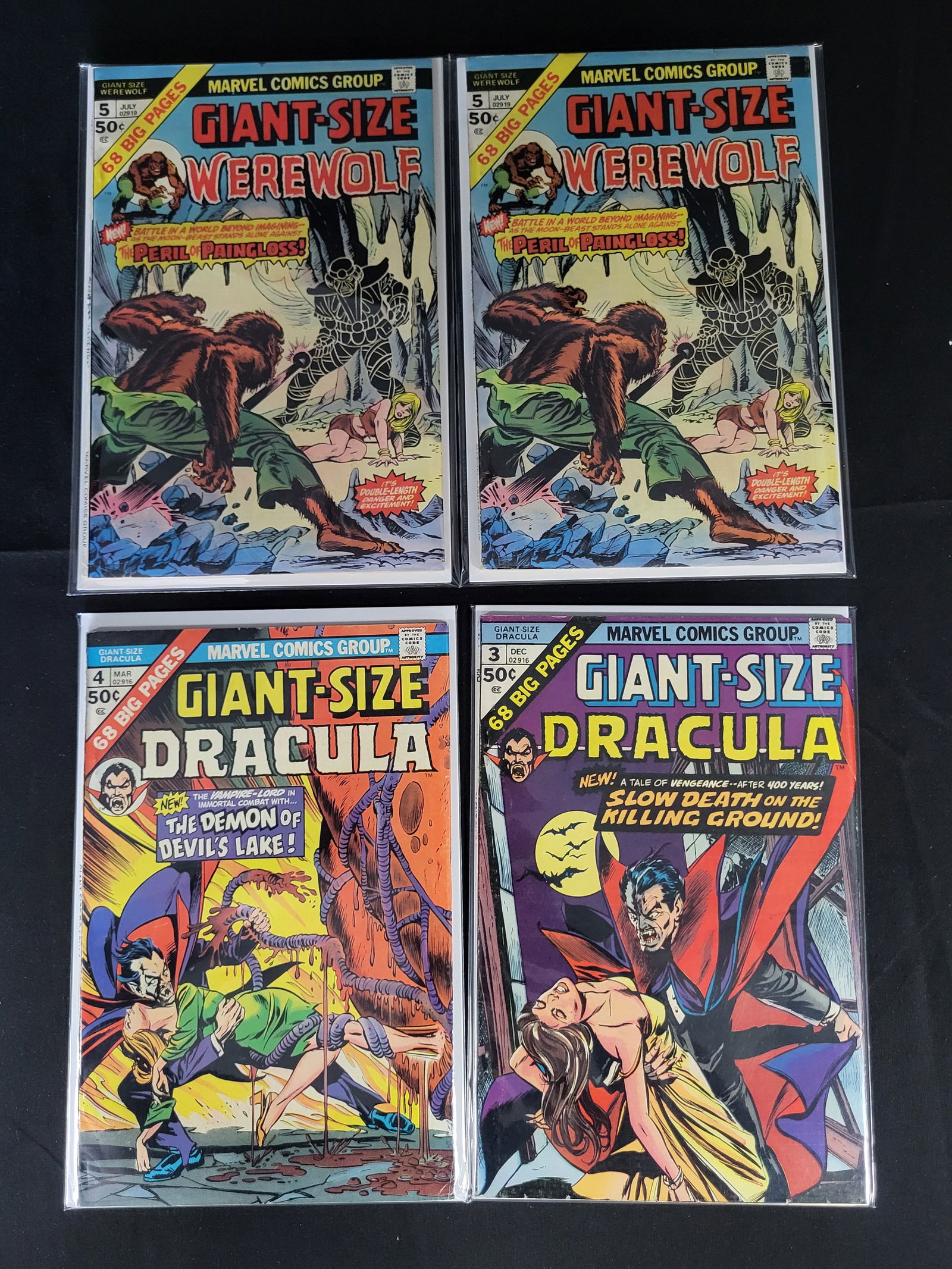 A Collection of Marvel Comics Giant-Size Dracula and Giant-Size Werewolf Comic Books (1 of 2)