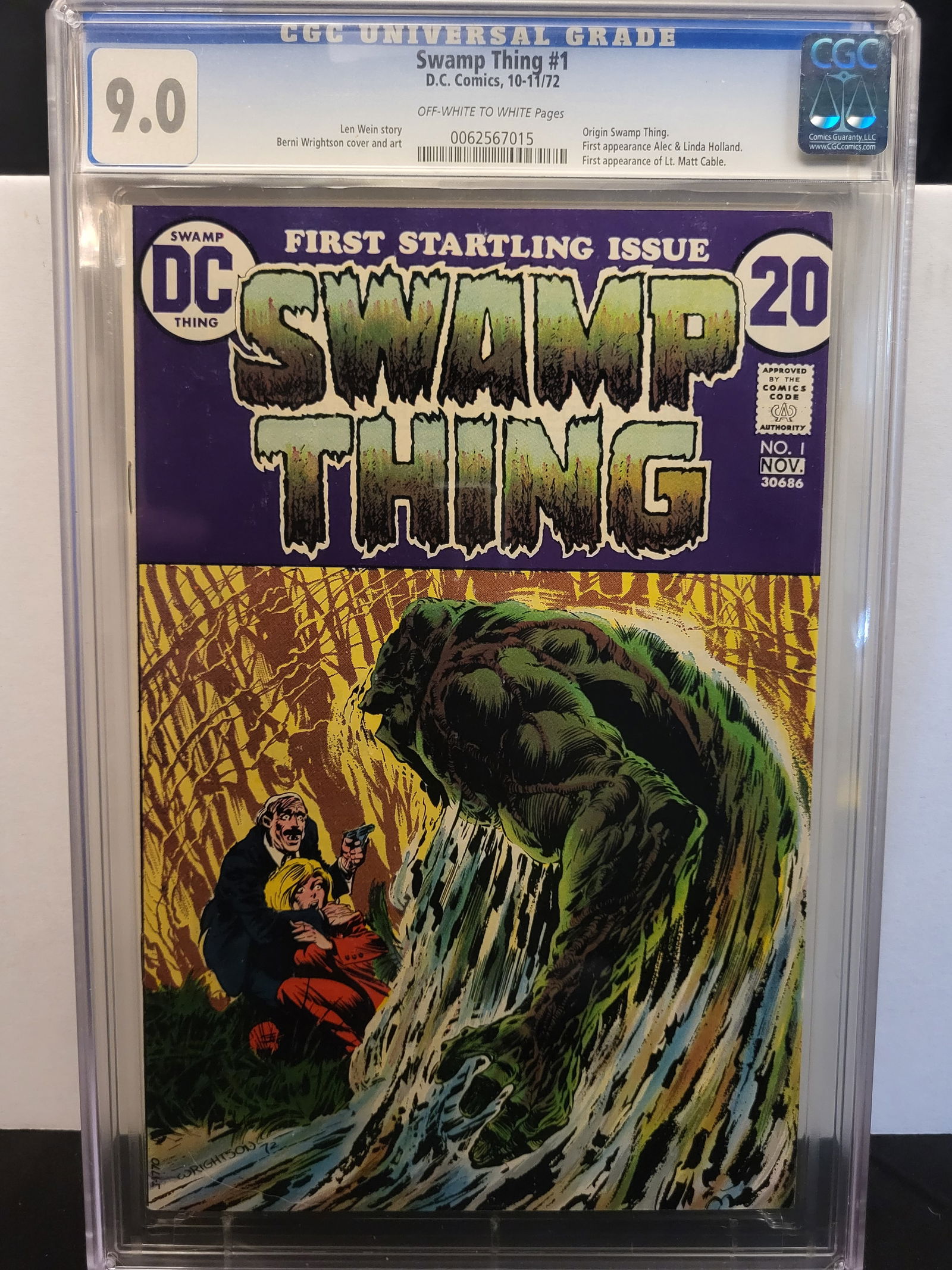 Swamp Thing #1 CGC 9.0 DC Comics 1972 1st Appearance Alec Holland (1 of 2)