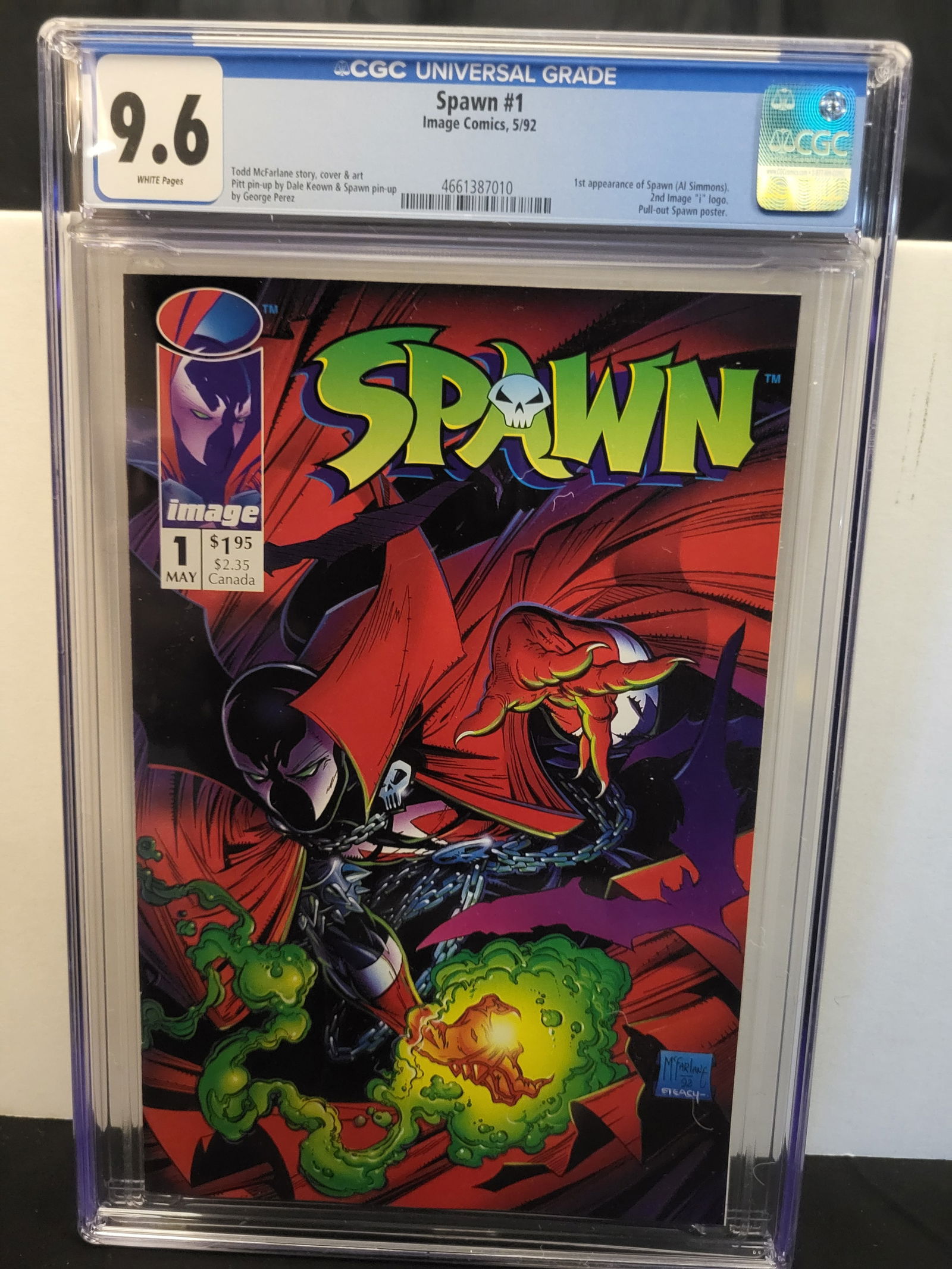 Spawn #1 CGC 9.6 WP Image Comics 1992 (1 of 2)