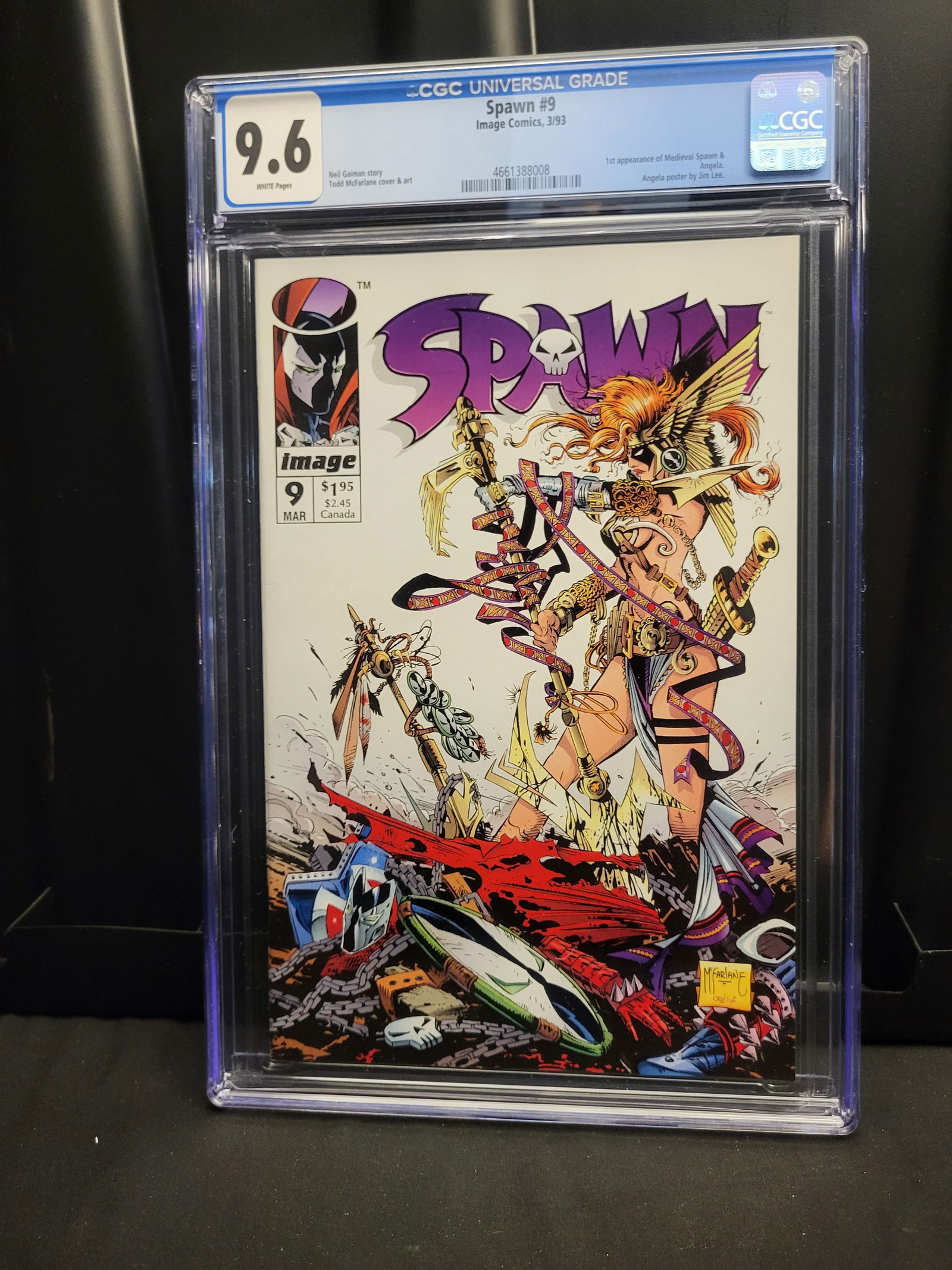 Spawn #9 Image Comics 1st Angela and Medieval Spawn CGC 9.6: BID PER WHAT YOU SEE IN THE PHOTO, NOT THE AI GENERATED TITLES AND DESCRIPTIONS! Spawn #9, published by Image Comics in March 1993. This issue features the first appearances of Medieval Spawn and Ange