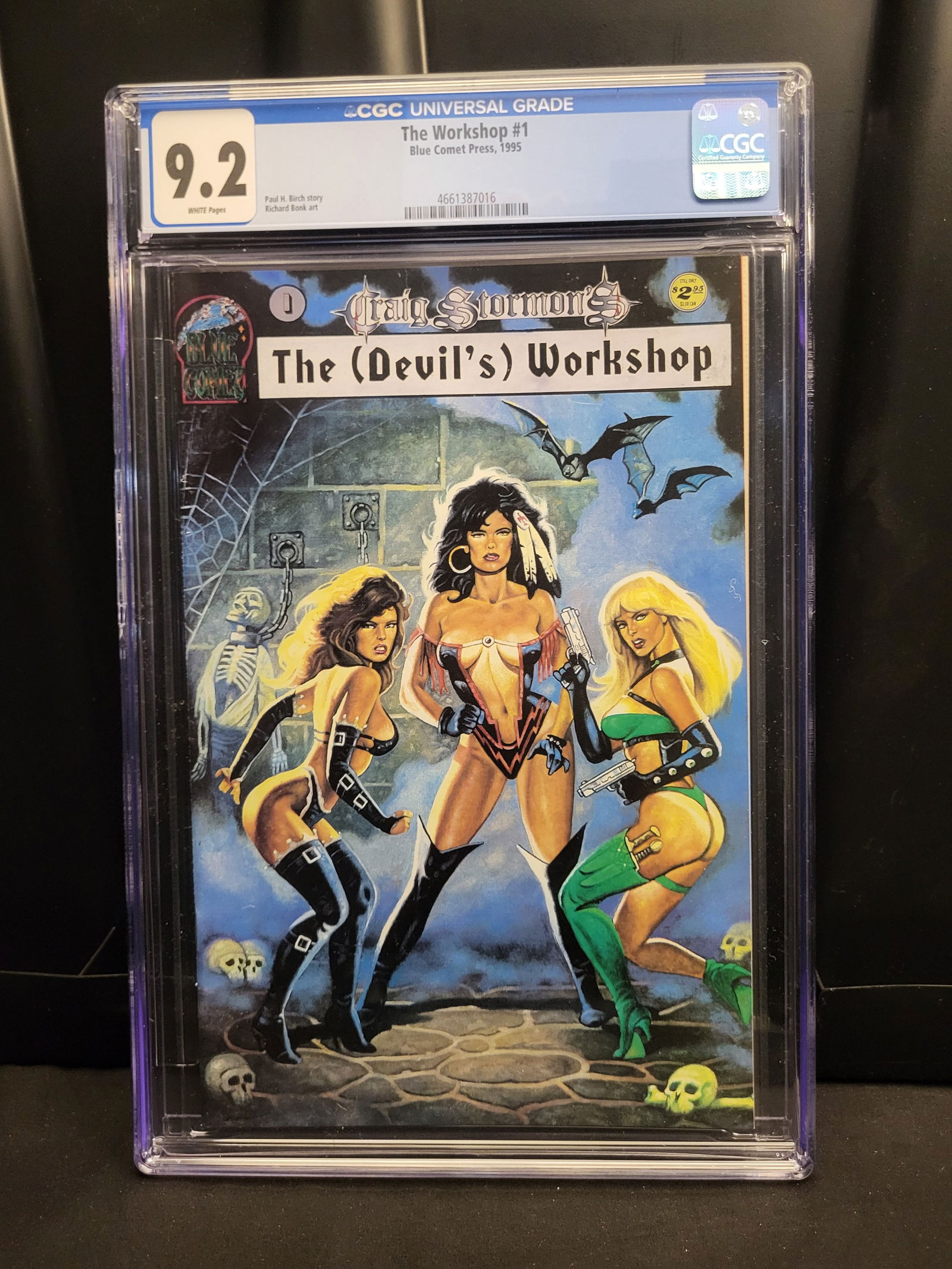 Craig Stormon's The (Devil's) Workshop #1 Blue Comet Press 1995 CGC 9.2: BID PER WHAT YOU SEE IN THE PHOTO, NOT THE AI GENERATED TITLES AND DESCRIPTIONS! This lot consists of a single copy of Craig Stormon's The (Devil's) Workshop #1, published by Blue Comet Press in 1995.