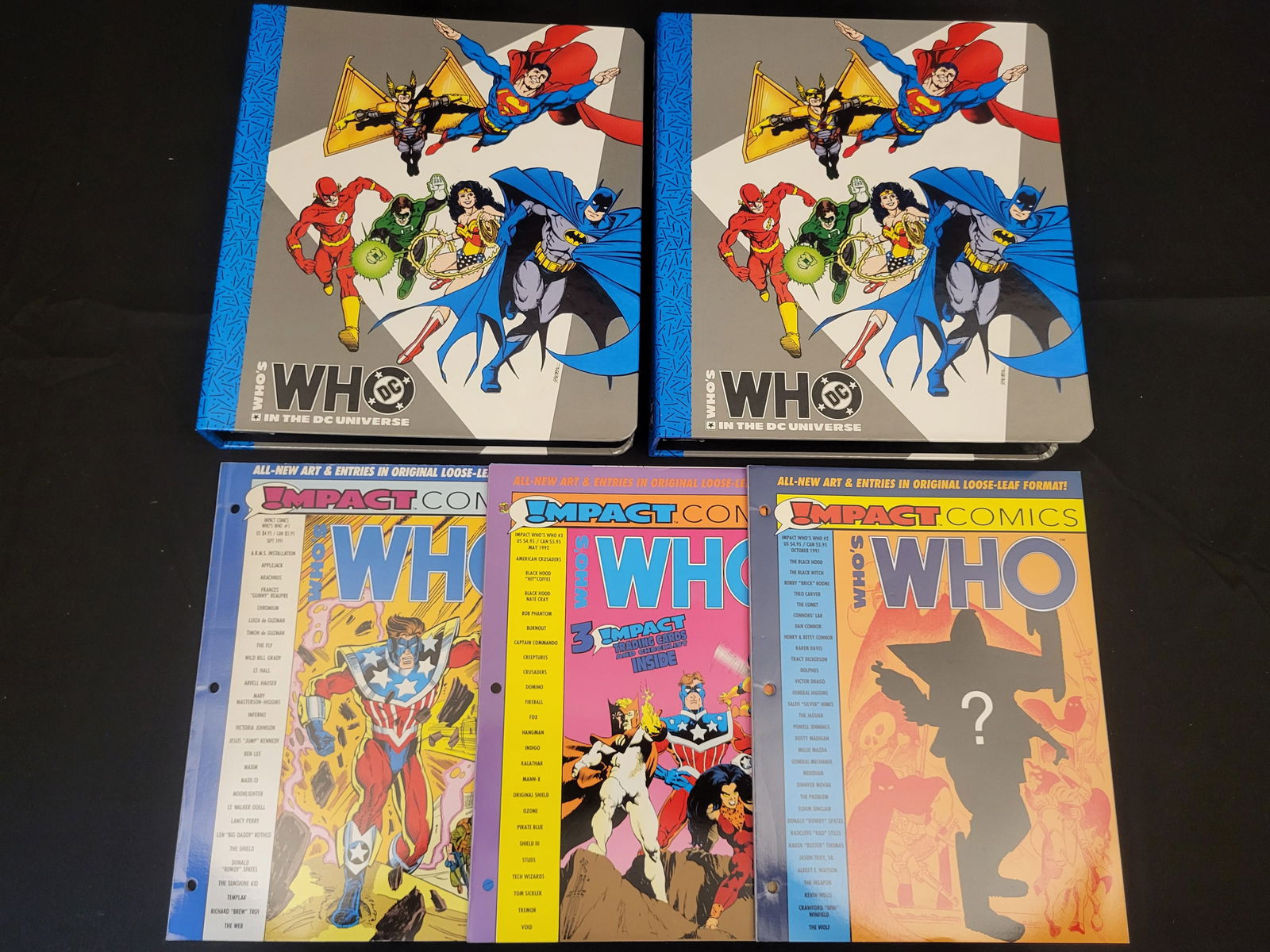 A Collection of 1990-1992 Who's Who in the DC Universe Loose-Leaf Binders and Reference Pages (1 of 2)