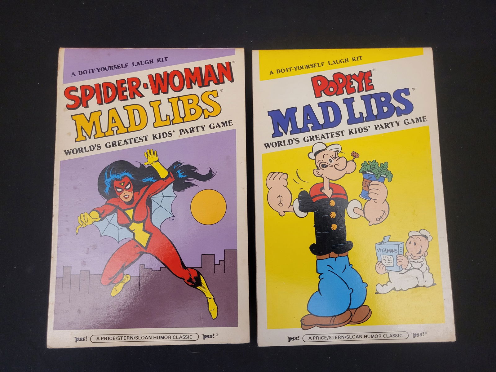 A Pair of Vintage Price/Stern/Sloan Mad Libs Activity Books Featuring Spider-Woman and Popeye (1 of 2)