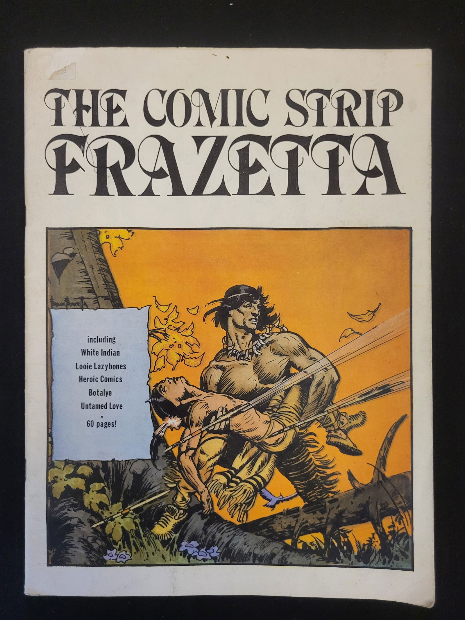 The Comic Strip Frazetta Frank Frazetta Softcover Anthology 1981: BID PER WHAT YOU SEE IN THE PHOTO, NOT THE AI GENERATED TITLES AND DESCRIPTIONS! This 60-page softbound comic art anthology, titled The Comic Strip Frazetta, compiles early comic strip work by artist