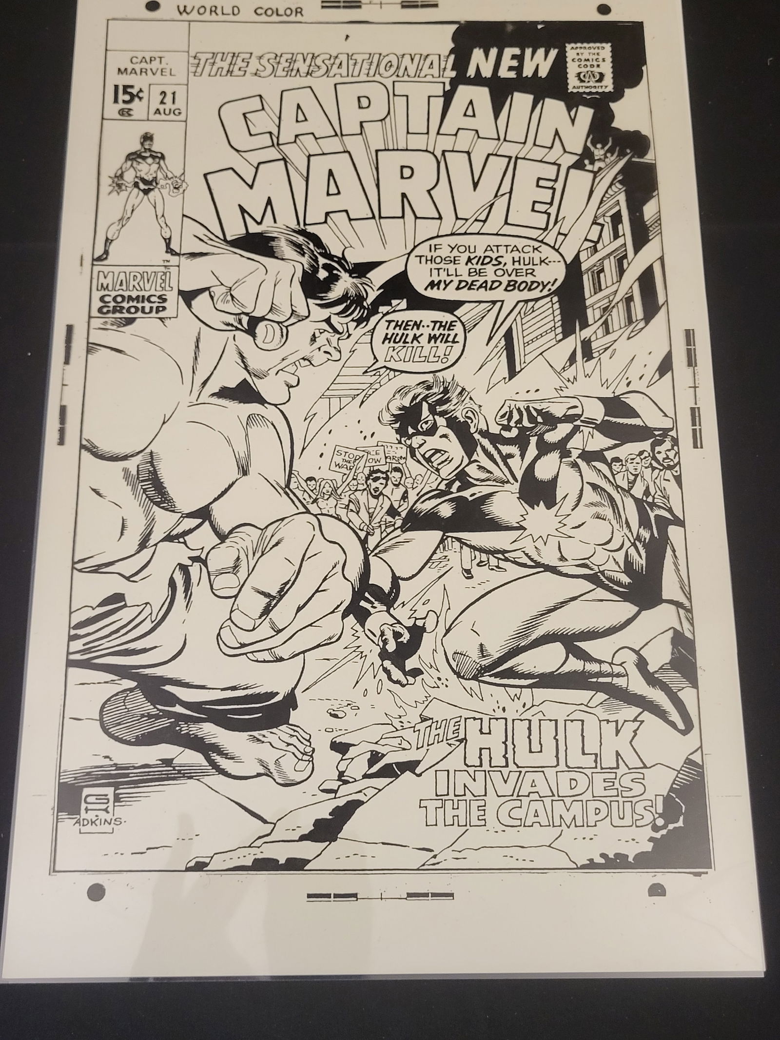 Marvel Comics Captain Marvel Issue 21 Production Proof Cover Art (1 of 2)