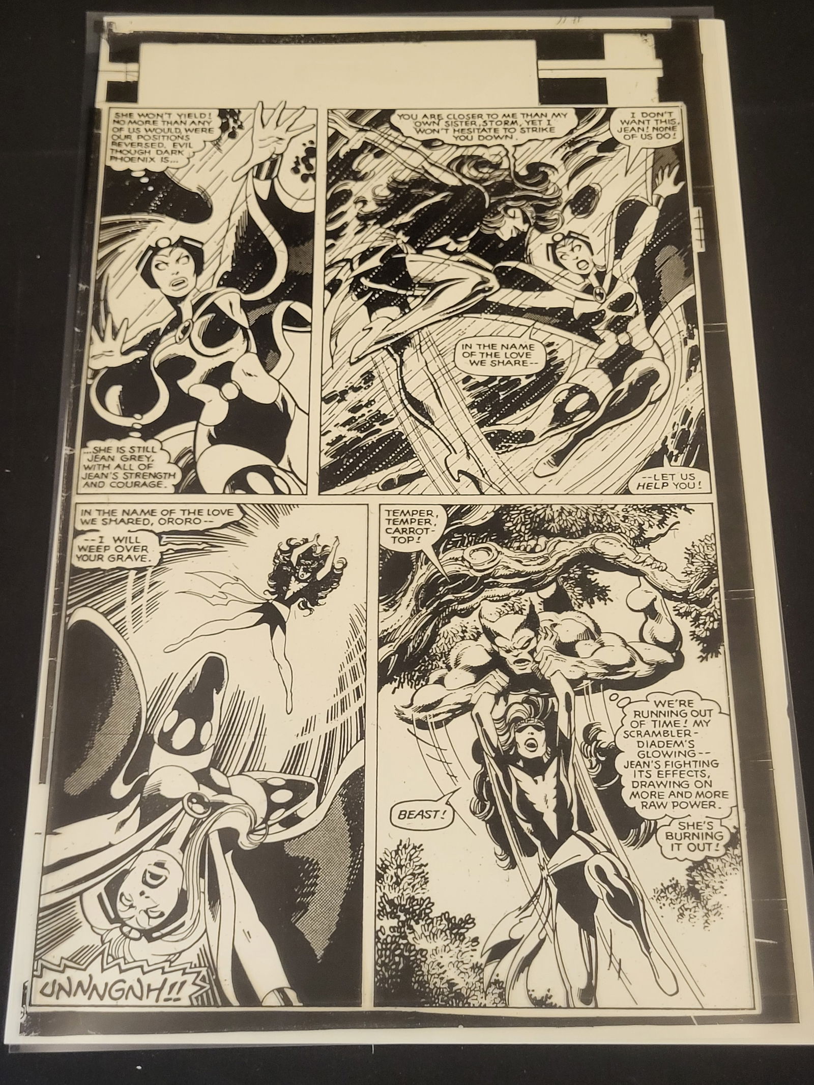 Uncanny X-Men #136 Page 15 Production Art Print by John Byrne: BID PER WHAT YOU SEE IN THE PHOTO, NOT THE AI GENERATED TITLES AND DESCRIPTIONS! This lot features a black-and-white comic book production art photostat for Uncanny X-Men issue 136, page 15, with artw