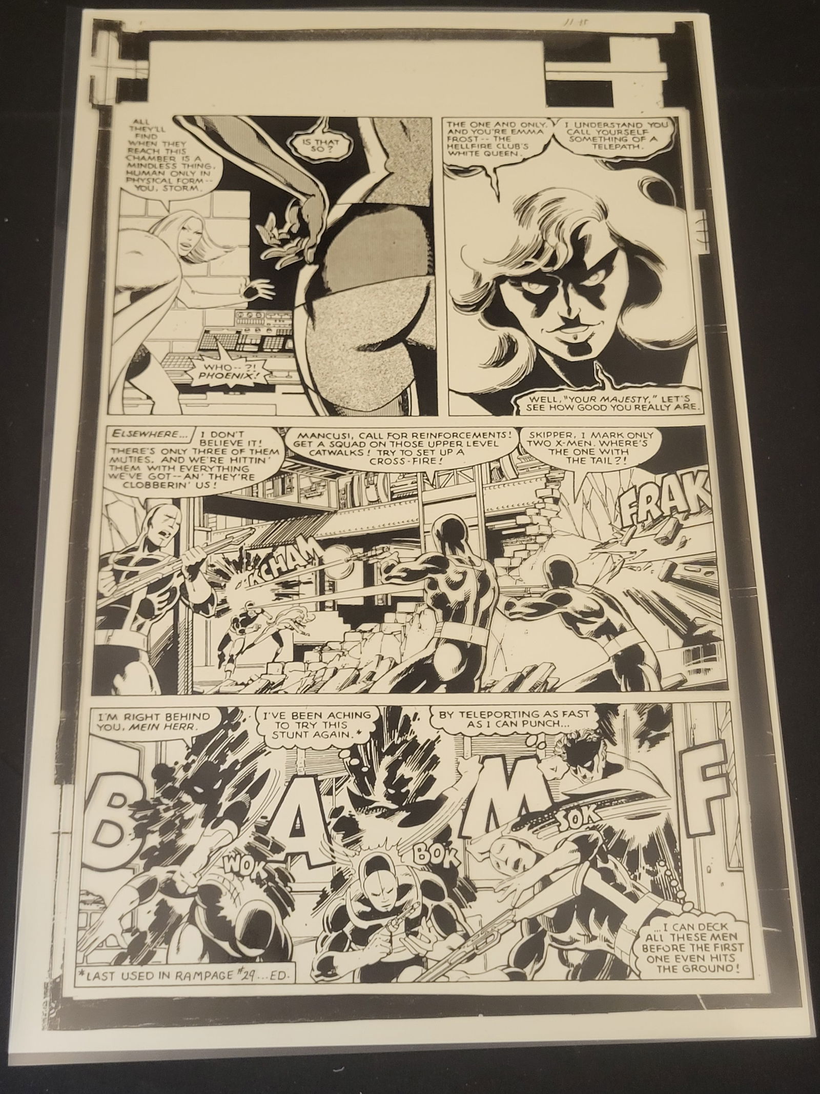 Uncanny X-Men #112 Page 27 Production Photostat by John Byrne: BID PER WHAT YOU SEE IN THE PHOTO, NOT THE AI GENERATED TITLES AND DESCRIPTIONS! This item is a black and white production photostat for Marvel Comics Uncanny X-Men issue number 112, page 27. The artw