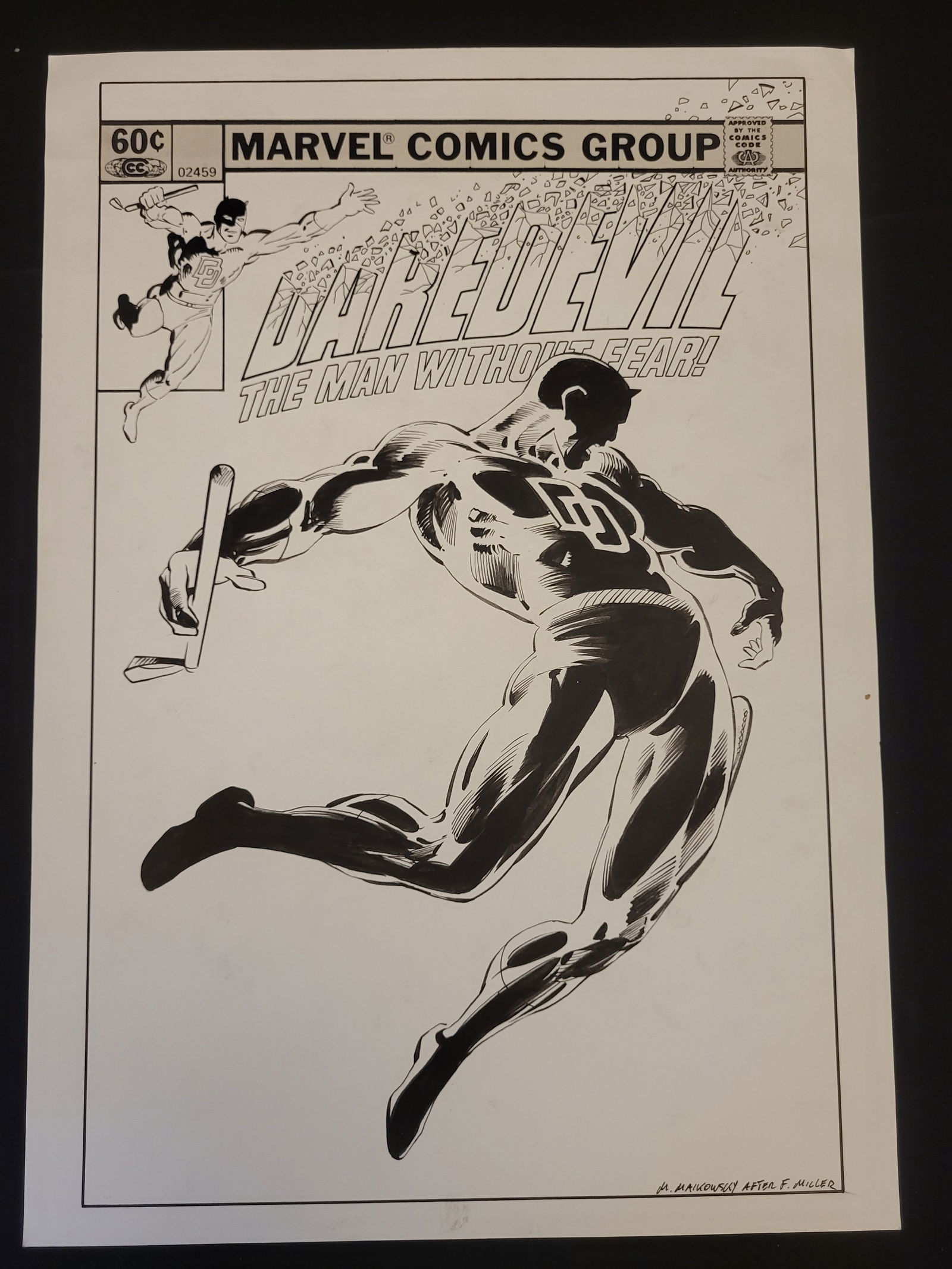 M. Maikowski Original Comic Illustration after Frank Miller, Daredevil: The Man Without Fear! (1 of 3)