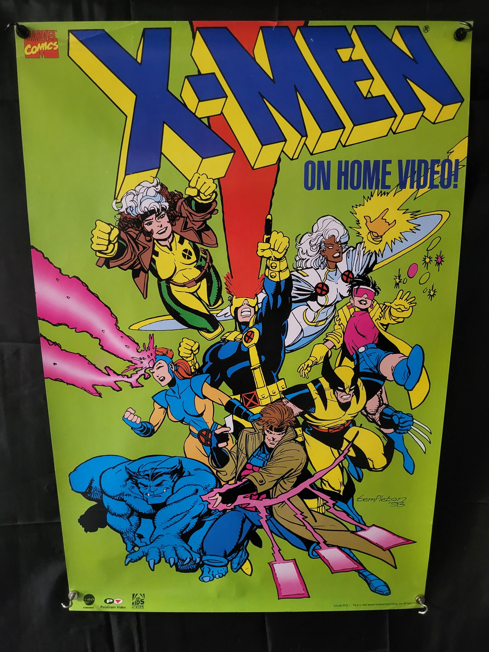 1993 X-Men: The Animated Series Promotional Home Video Poster (1 of 4)