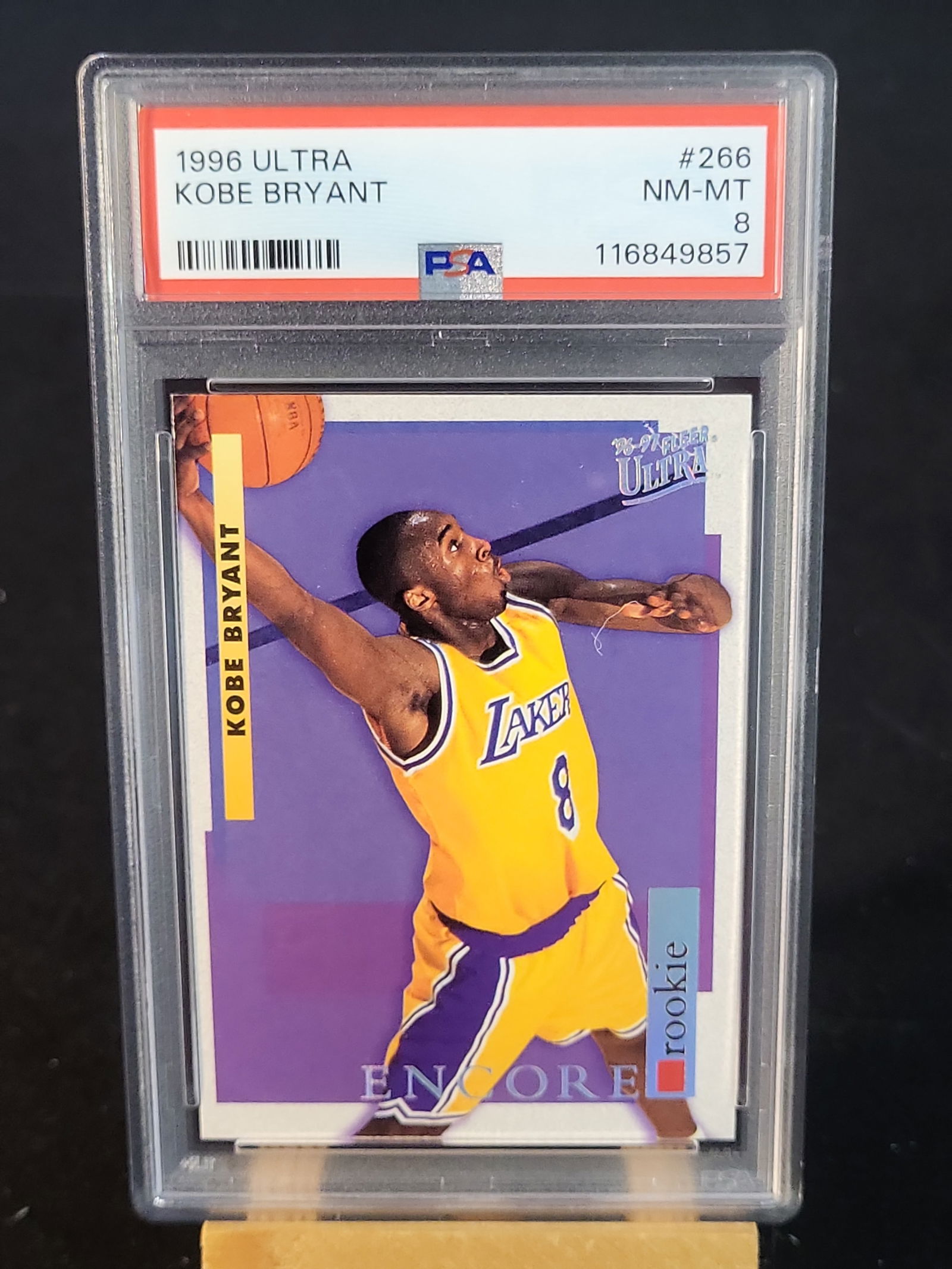I01183 | 1996-97 Fleer Ultra Kobe Bryant Encore Rookie Card PSA 8 NM-MT (1 of 4)