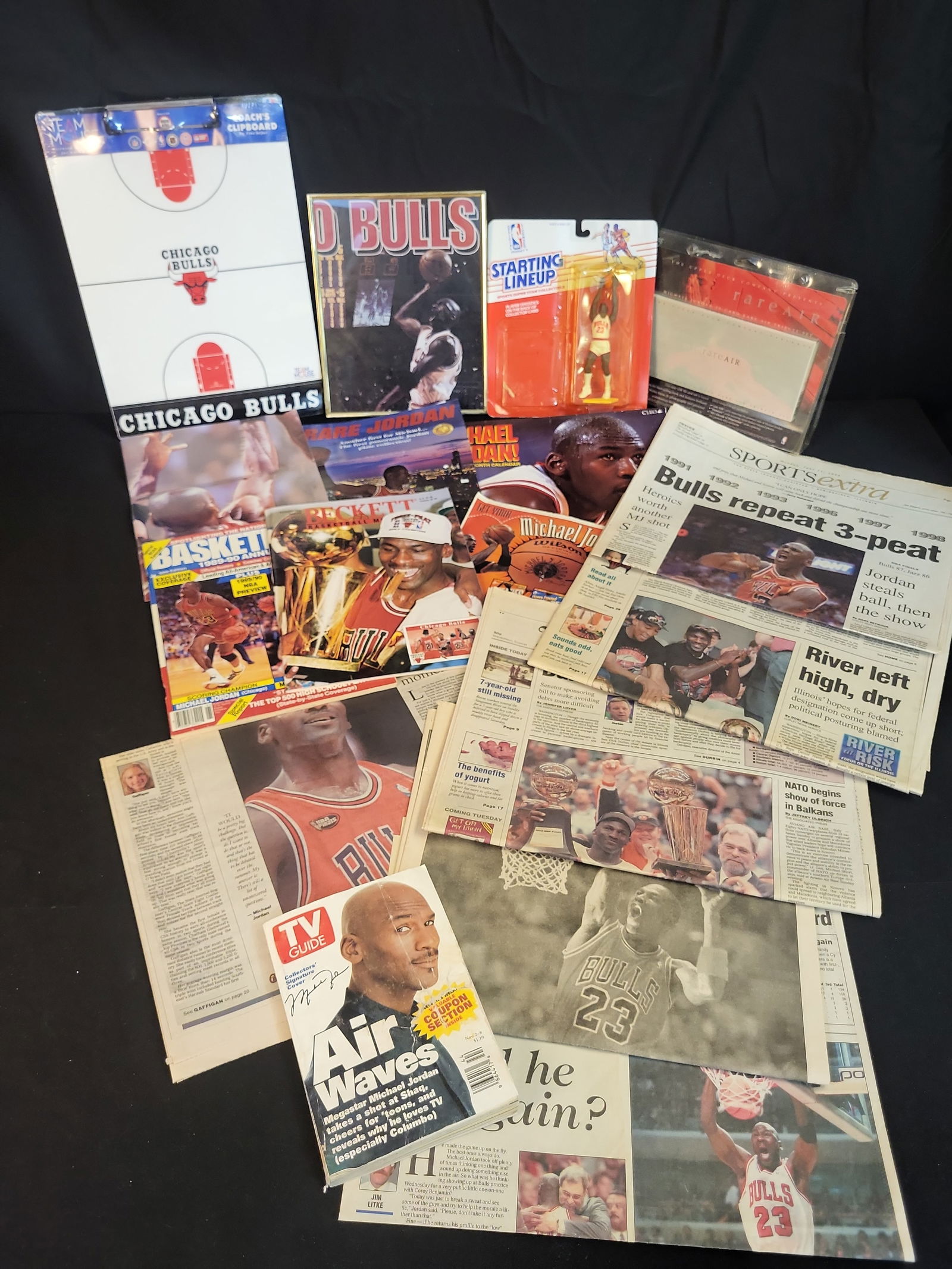 I01025 | Michael Jordan, Chicago Bulls Memorabilia and Newspaper Collection, Unsigned (1 of 12)