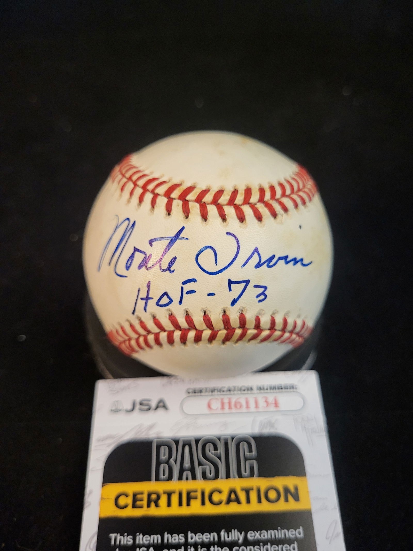 I00808 | Monte Irvin Autographed Official National League Baseball, JSA Authenticated (1 of 6)