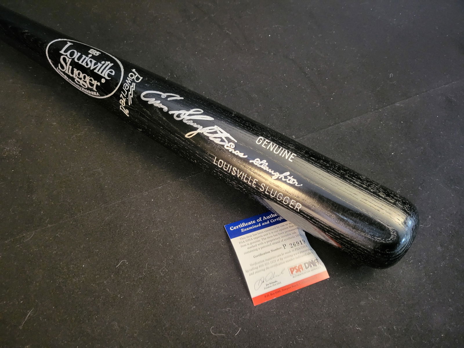 I00600 | Enos Slaughter Signed Louisville Slugger Model 125 Baseball Bat (1 of 12)