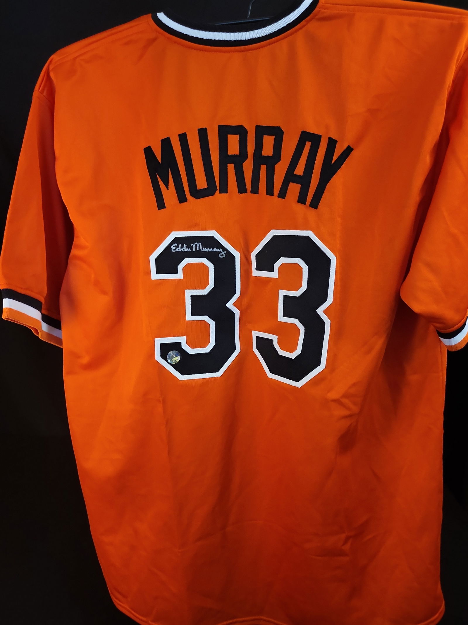 I01016 | Eddie Murray Signed Baltimore Orioles Cooperstown Style Replica Jersey, Schwartz Sports: BID PER WHAT YOU SEE IN THE PHOTO, NOT THE AI GENERATED TITLES AND DESCRIPTIONS! Eddie Murray Signed Baltimore Orioles Cooperstown Style Replica Jersey, Schwartz Sports AuthenticatedThis lot features