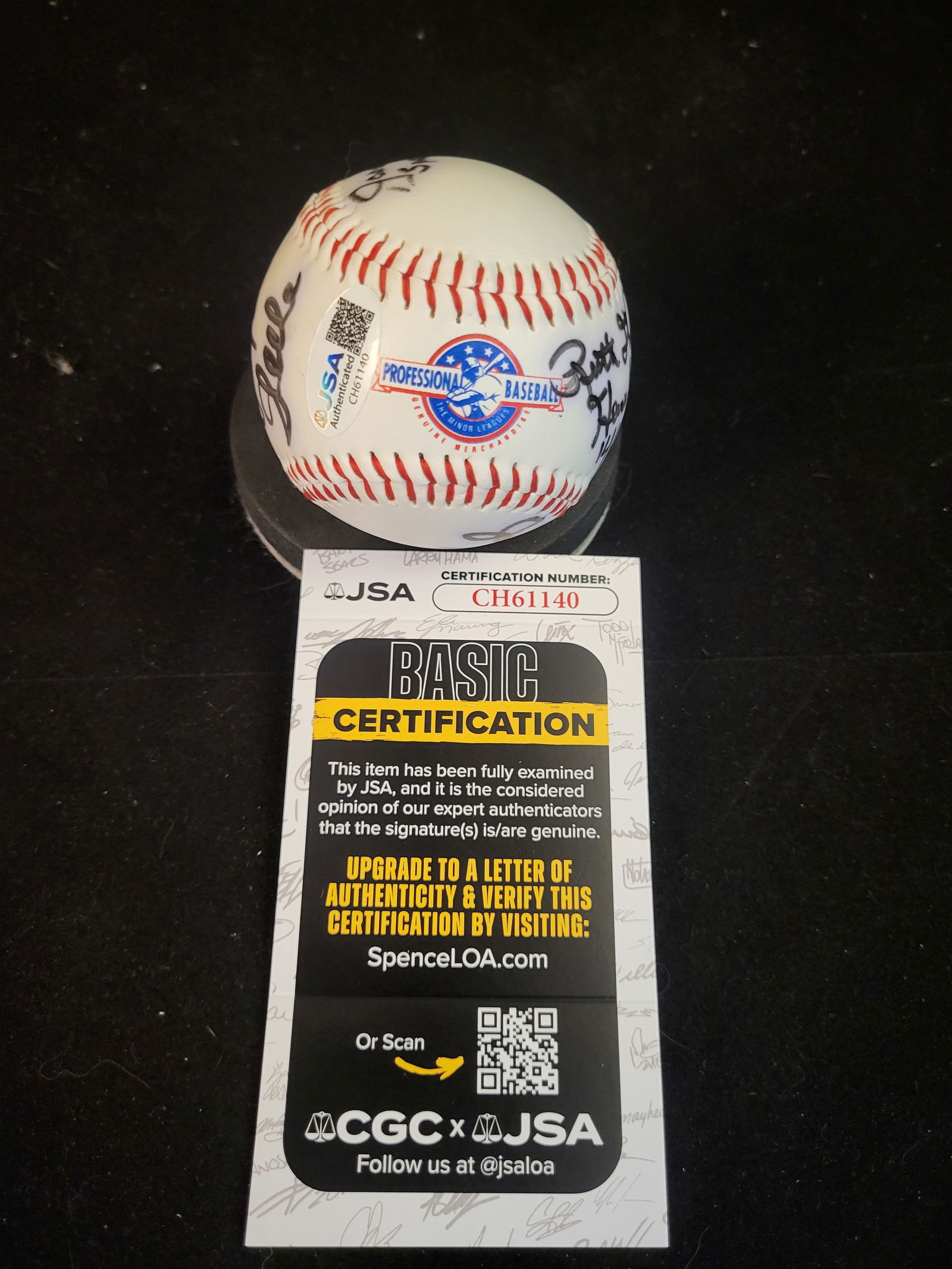 I00676 | Multi-Signed All-American Girls Professional Baseball League AAGPBL Baseball with JSA: BID PER WHAT YOU SEE IN THE PHOTO, NOT THE AI GENERATED TITLES AND DESCRIPTIONS! Multi-Signed All-American Girls Professional Baseball League AAGPBL Baseball with JSA AuthenticationA multi-signed base