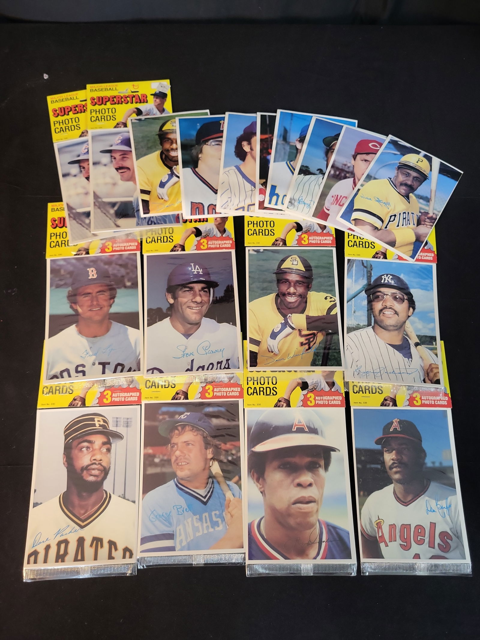 I01026 | 1980 Topps MLB Superstar Photo Cards Lot George Brett Reggie Jackson 5x7 Raw (1 of 6)