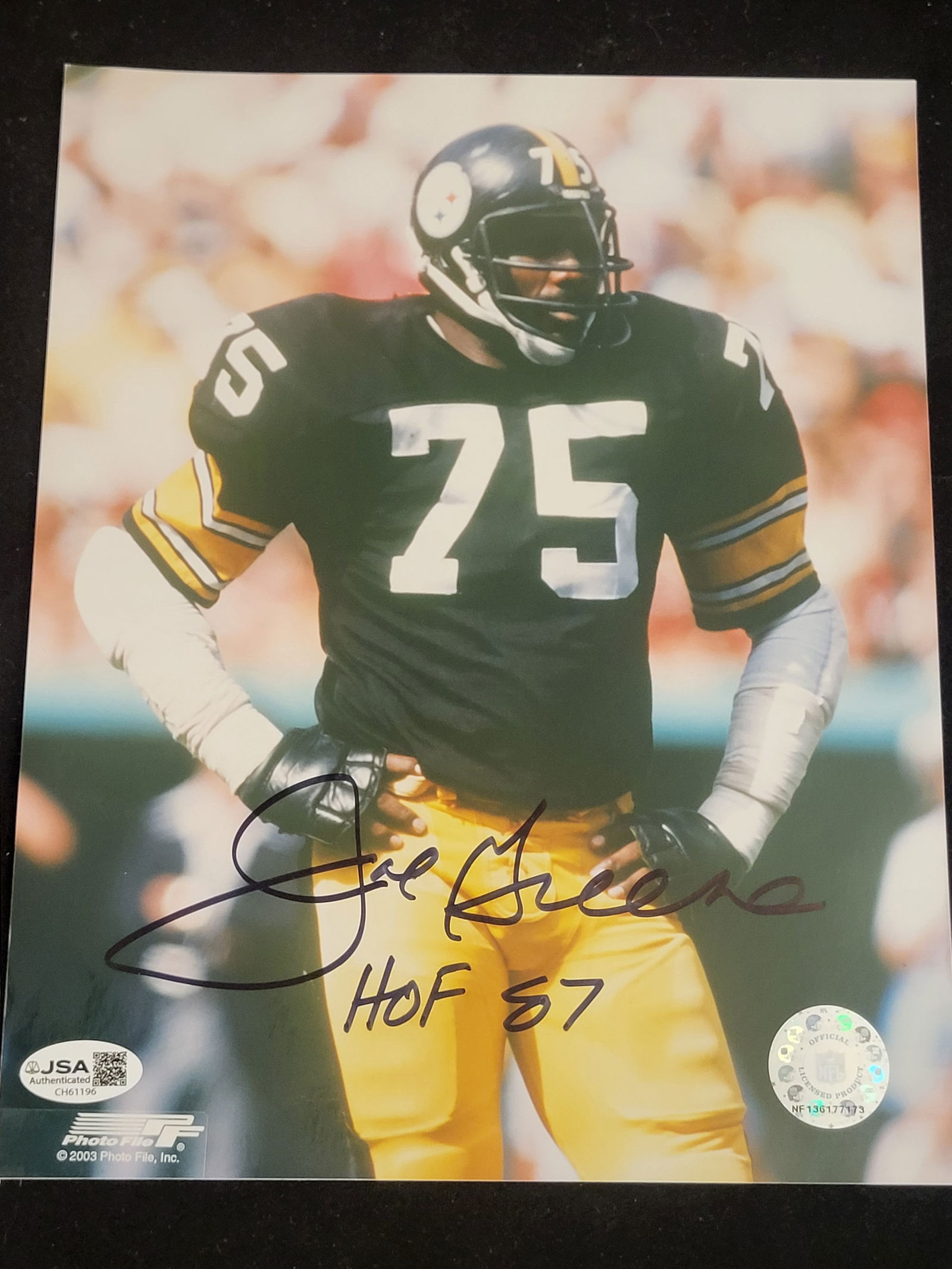 I00774 | Joe Greene Signed Pittsburgh Steelers 8x10 Photo with JSA Authentication (1 of 9)