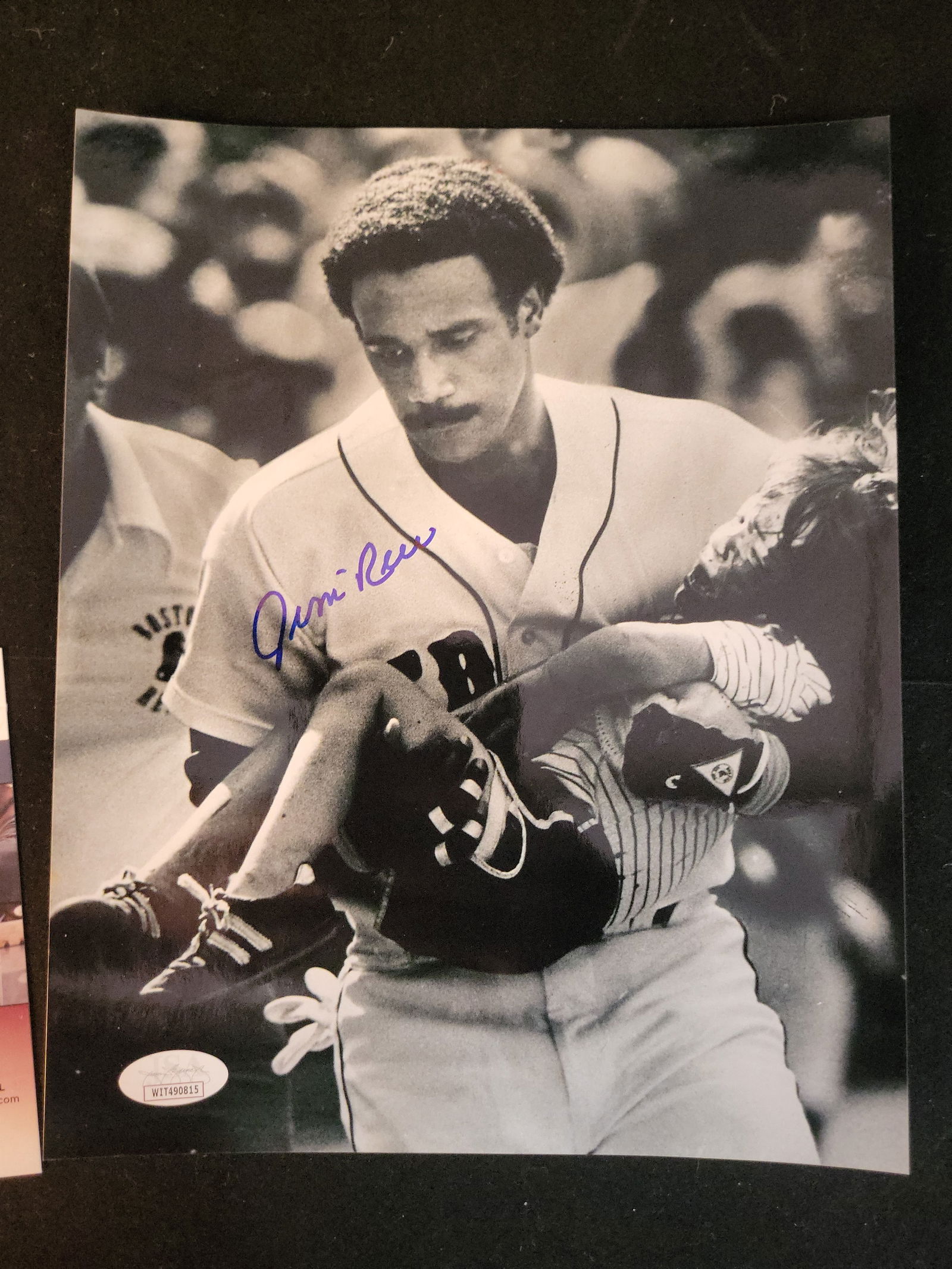 I00956 | Jim Rice Autographed Boston Red Sox Photograph, JSA Witnessed Authentication: BID PER WHAT YOU SEE IN THE PHOTO, NOT THE AI GENERATED TITLES AND DESCRIPTIONS! Jim Rice Autographed Boston Red Sox Photograph, JSA Witnessed Authentication This lot features a professionally catalog