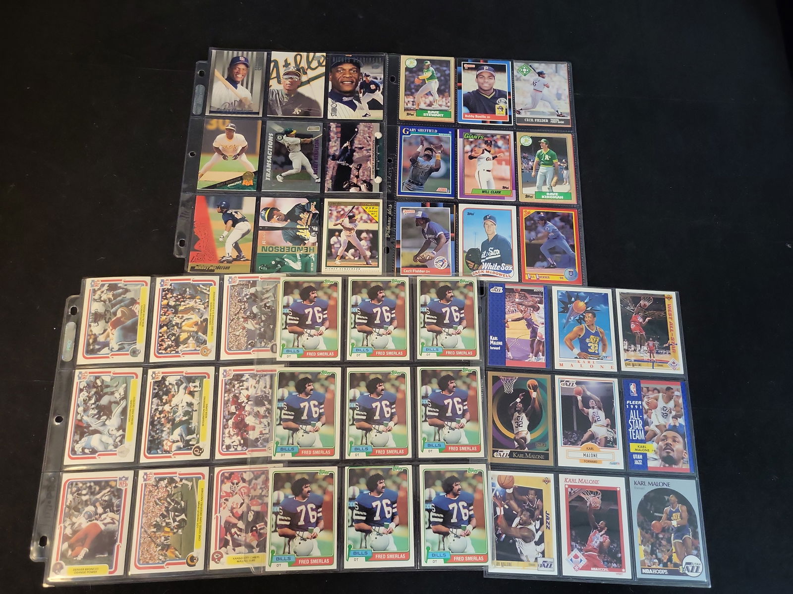 I01094 | 1980-1994 Sports Trading Card Collection featuring Rickey Henderson, Karl Malone, and Footb (1 of 12)