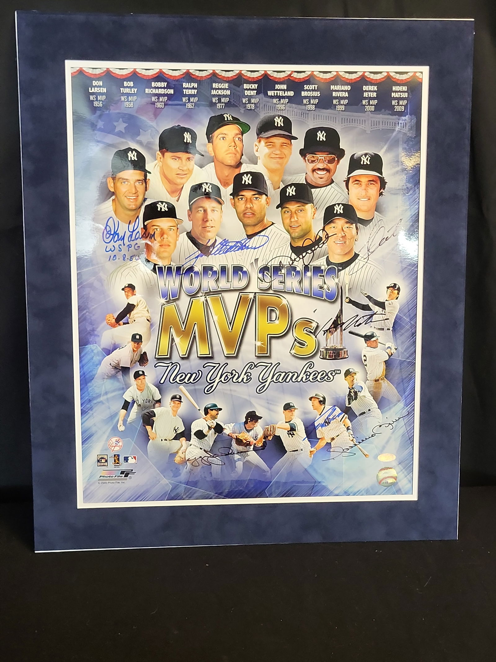 I01247 | New York Yankees World Series MVPs Multi-Signed 20x24 Photo, Steiner and MLB Authenticated: BID PER WHAT YOU SEE IN THE PHOTO, NOT THE AI GENERATED TITLES AND DESCRIPTIONS! New York Yankees World Series MVPs Multi-Signed 20x24 Photo, Steiner and MLB AuthenticatedThis is a premier, profession