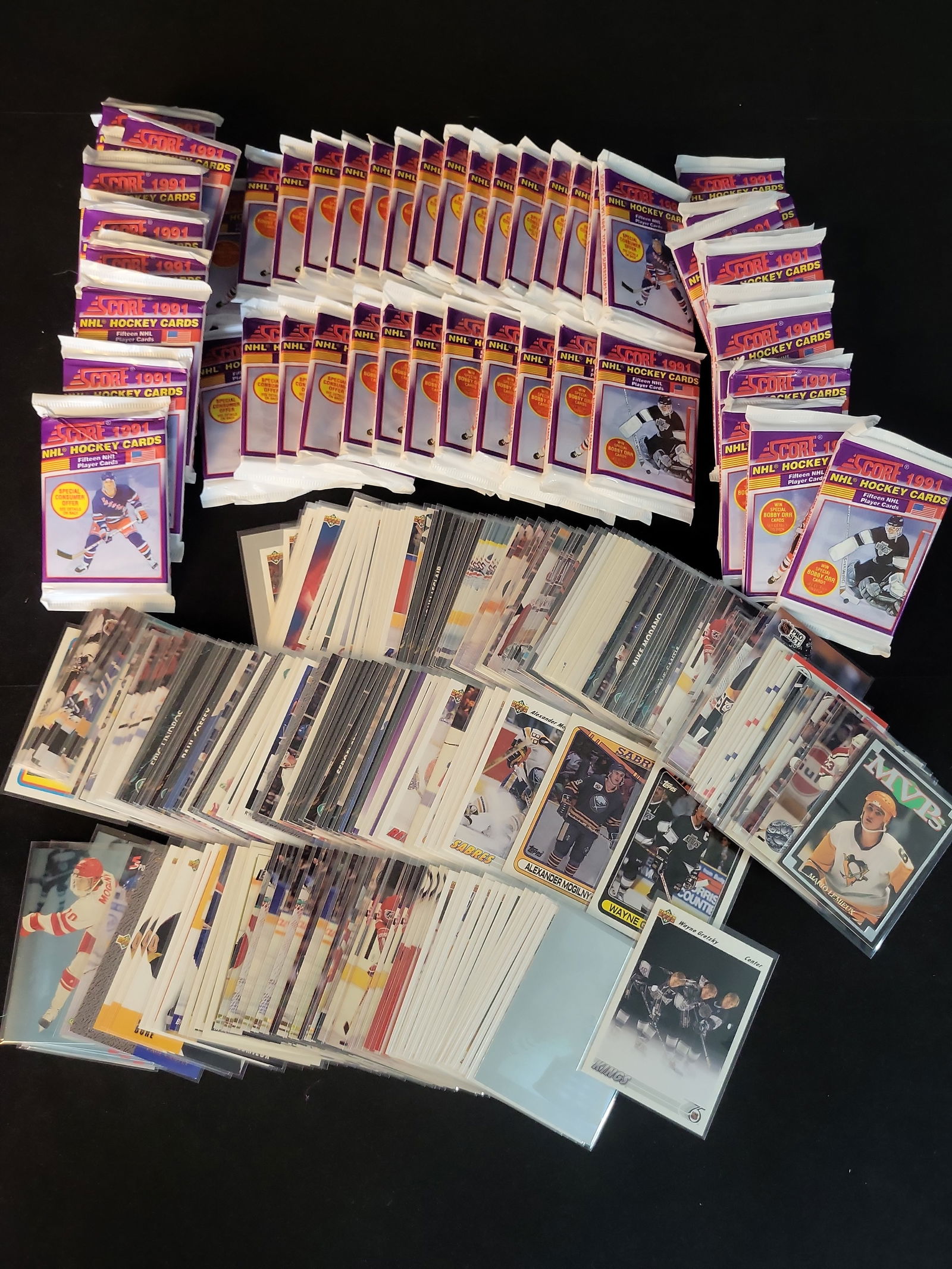 I00988 | NHL Hockey Card Collection 1991 Score Sealed Packs and Vintage Stars Lot (1 of 12)