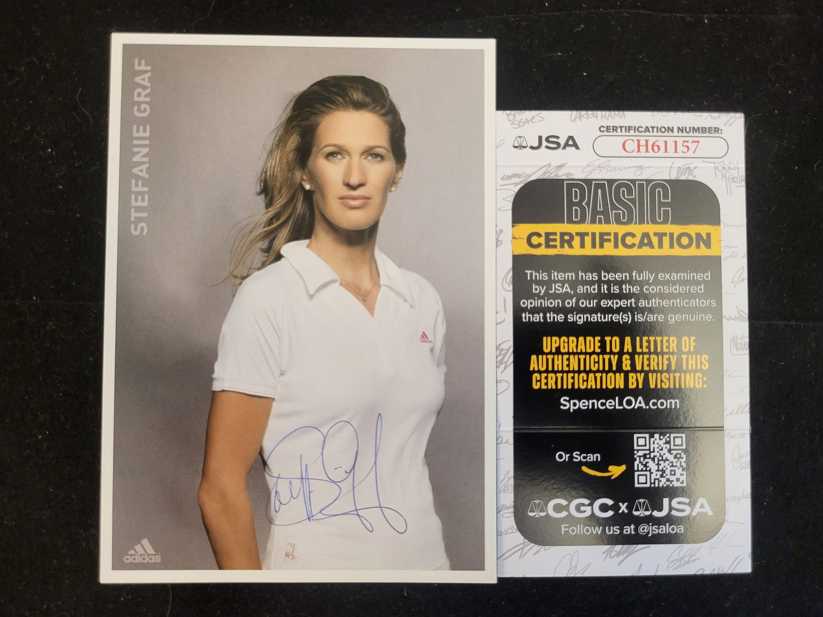 I00683 | A Stefanie Graf Autographed Promotional Card with JSA Certification (1 of 12)
