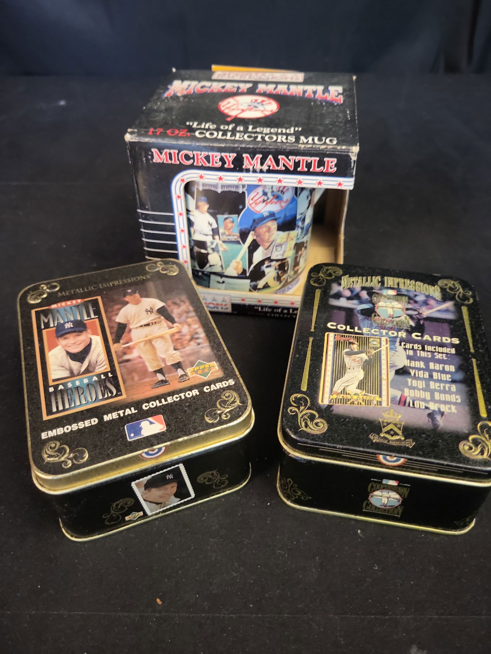 I01054 | 1995 Metallic Impressions Mickey Mantle and Cooperstown Collection Metal Card Sets with Mic (1 of 12)