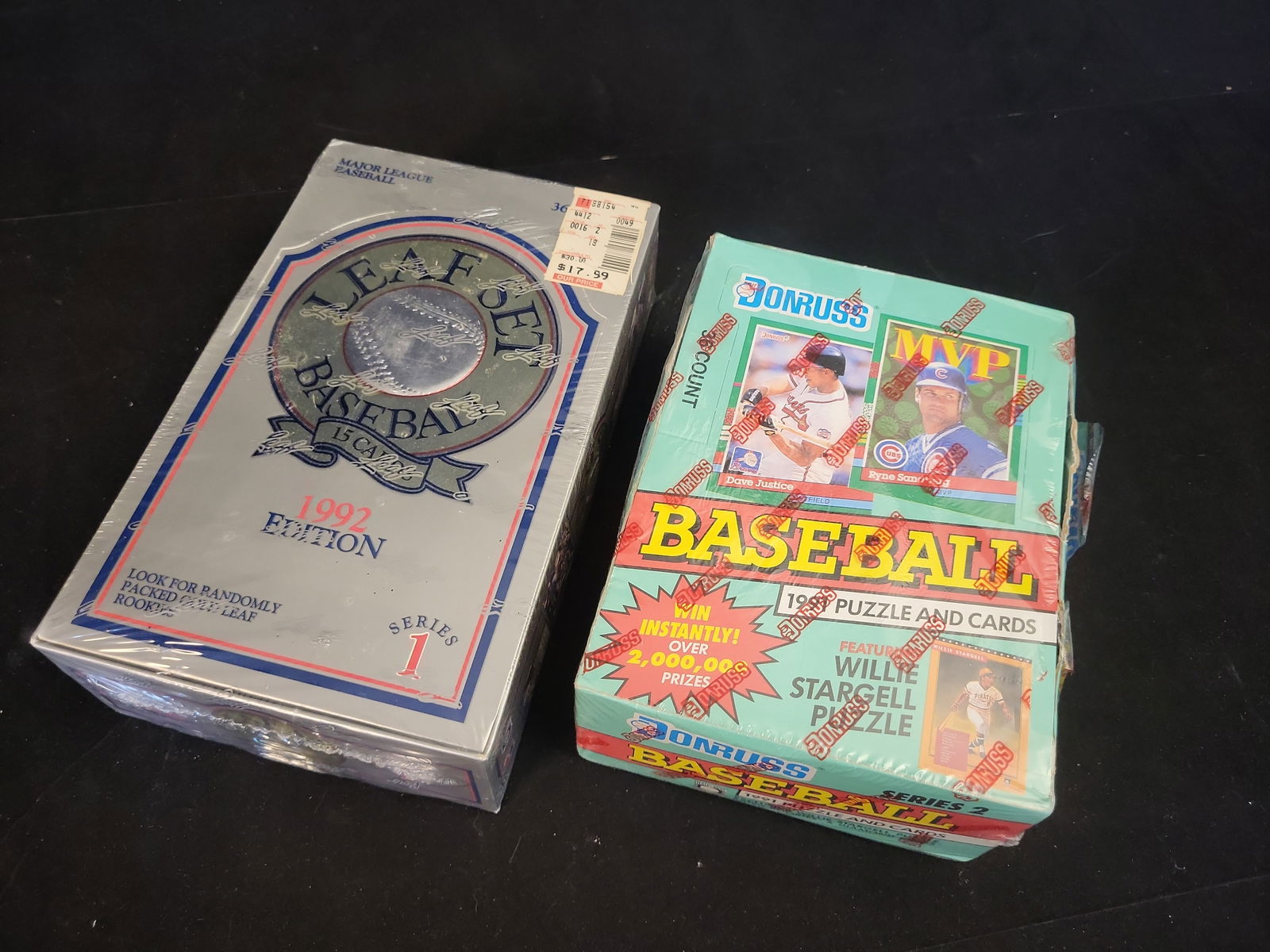 I01033 | 1991 Donruss Series 2 and 1992 Leaf Series 1 Baseball Sealed Wax Box Lot (1 of 12)
