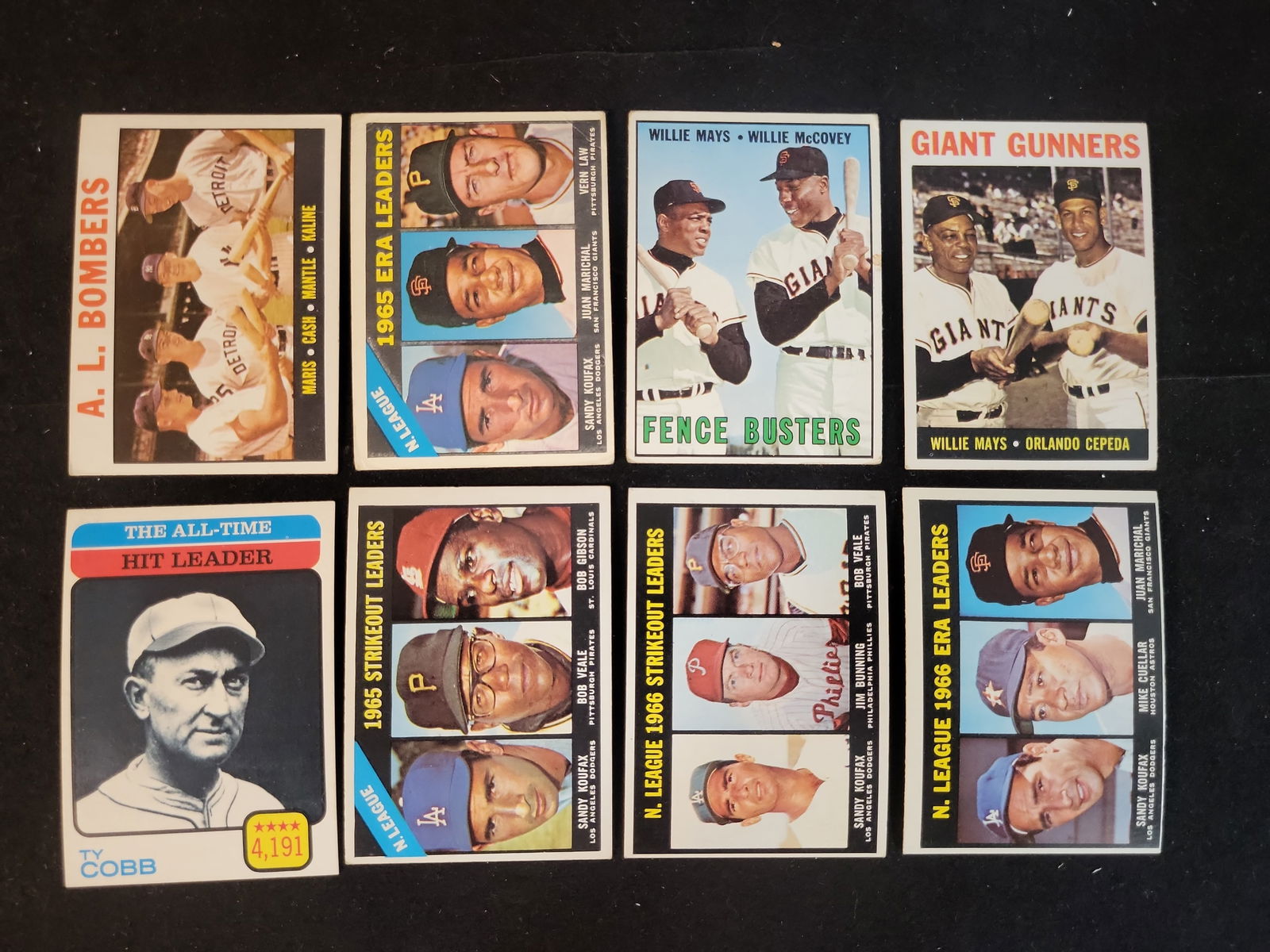I01180 | 1964-1973 Topps Baseball Hall of Fame Leader and Subset Card Collection, 8 Cards, Raw (1 of 12)