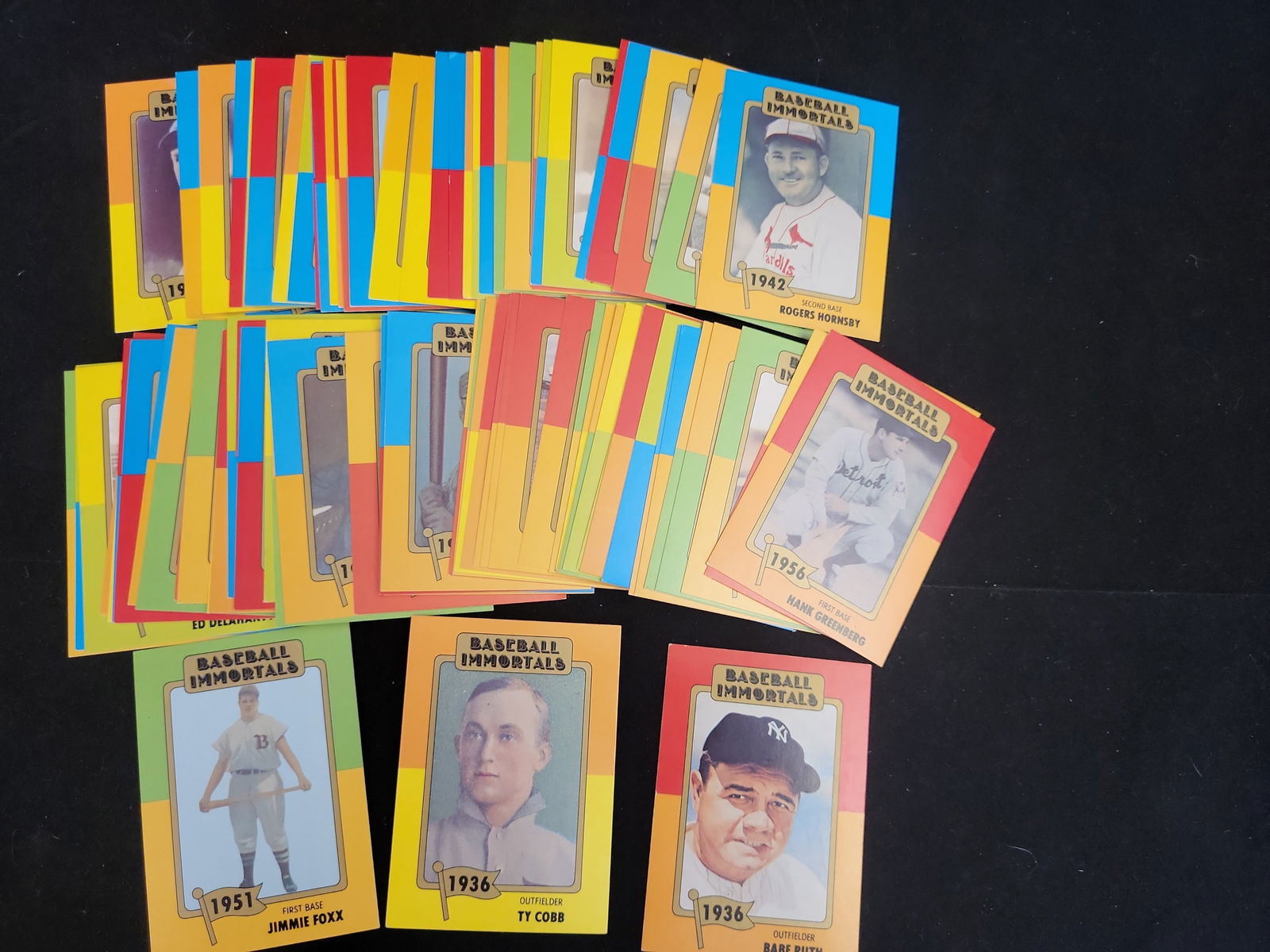 I00952 | 1980 Hygrade TCMA Baseball Immortals Trading Card Lot Featuring Babe Ruth and Ty Cobb (1 of 6)