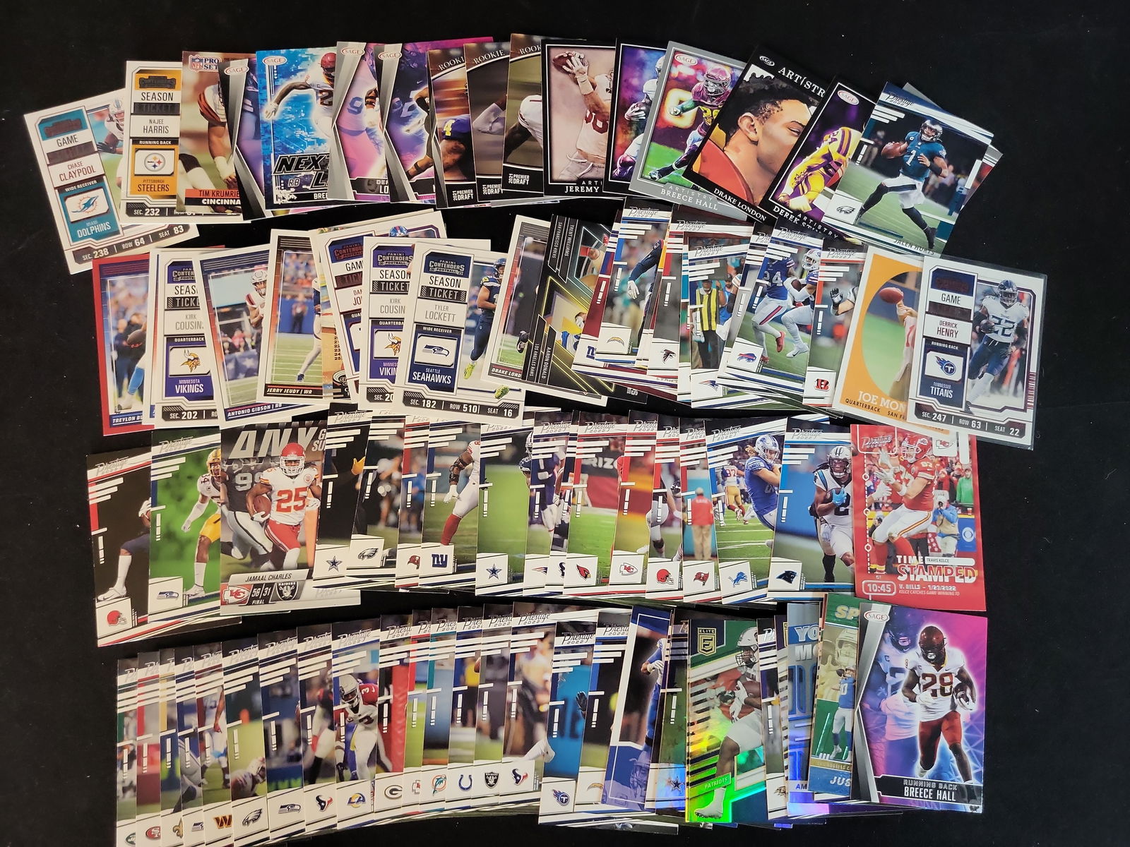 I01188 | NFL Football Card Collection Lot 70+ Cards 2021-2022 Panini Prestige Contenders SAGE Travis (1 of 10)