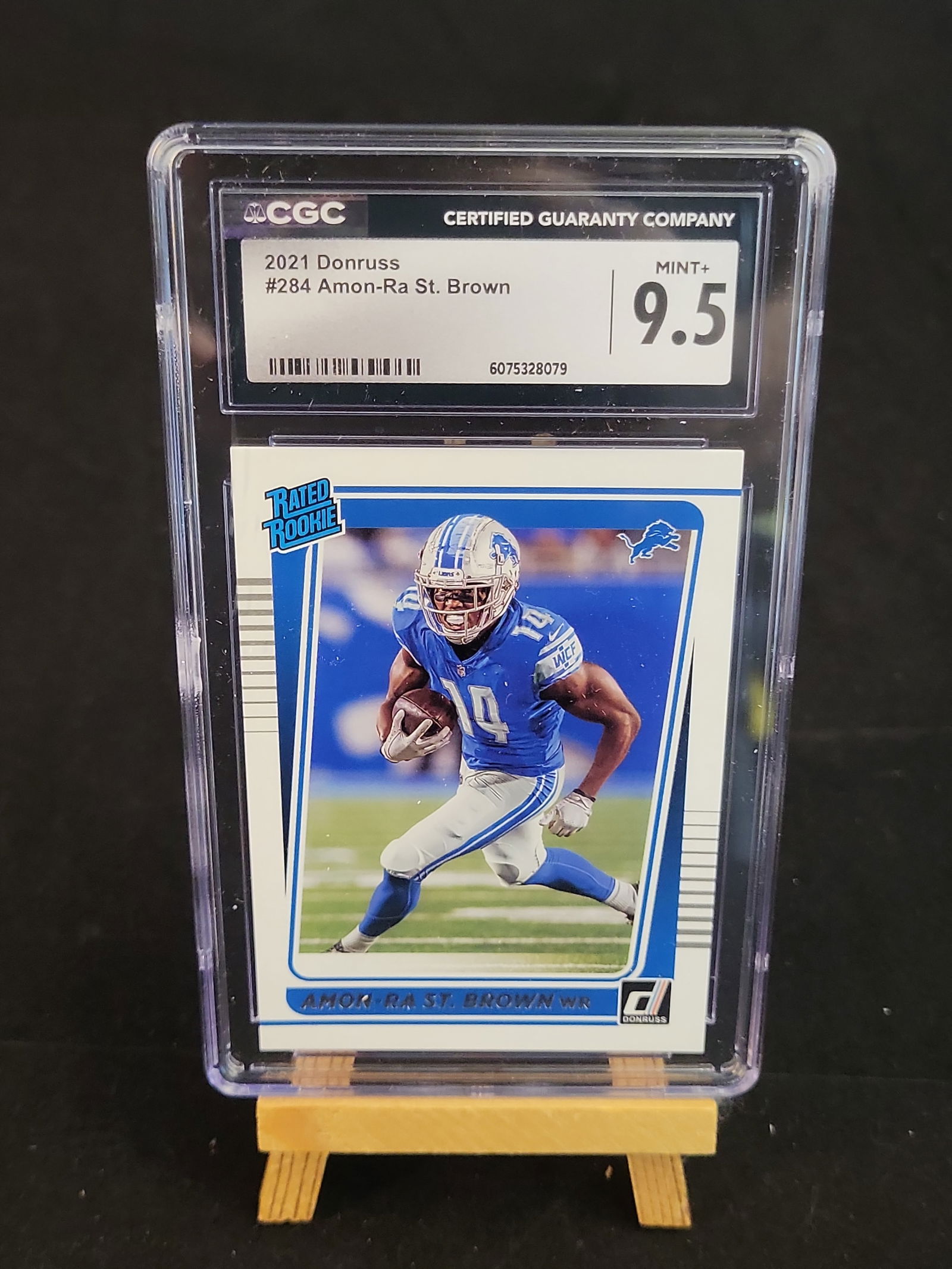 I00875 | 2021 Panini Donruss Amon-Ra St. Brown Rated Rookie #284 CGC 9.5 Mint+ (1 of 6)