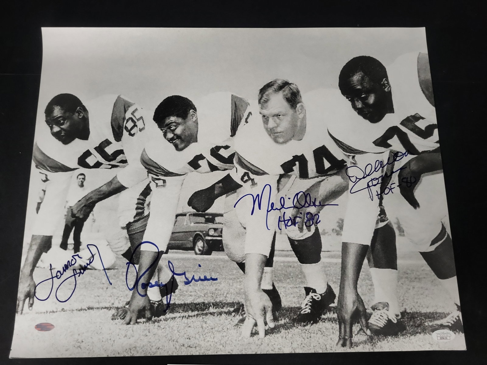 I01958 | Los Angeles Rams Fearsome Foursome Multi-Signed 16x20 Photograph with JSA LOA and Steiner: BID PER WHAT YOU SEE IN THE PHOTO, NOT THE AI GENERATED TITLES AND DESCRIPTIONS! Los Angeles Rams Fearsome Foursome Multi-Signed 16x20 Photograph with JSA LOA and Steiner Authentication This is a mult