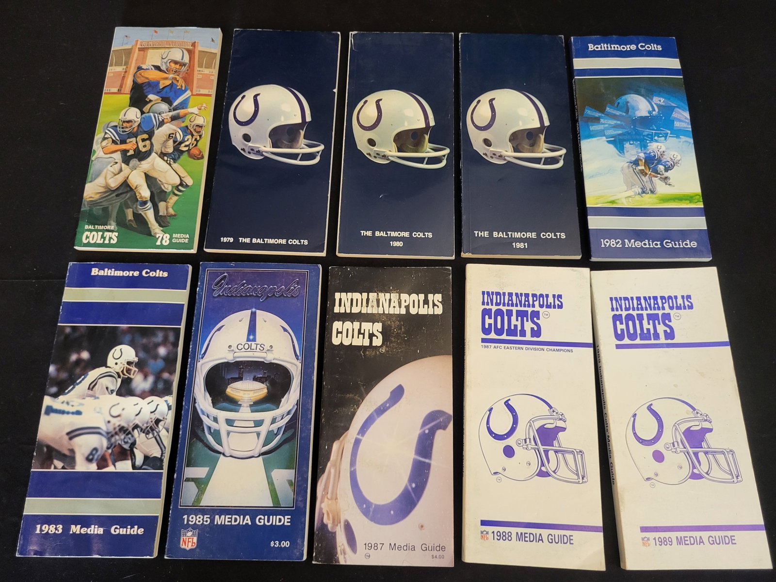 I00609 | A Collection of Baltimore and Indianapolis Colts NFL Media Guides, 1978-1989 (1 of 9)