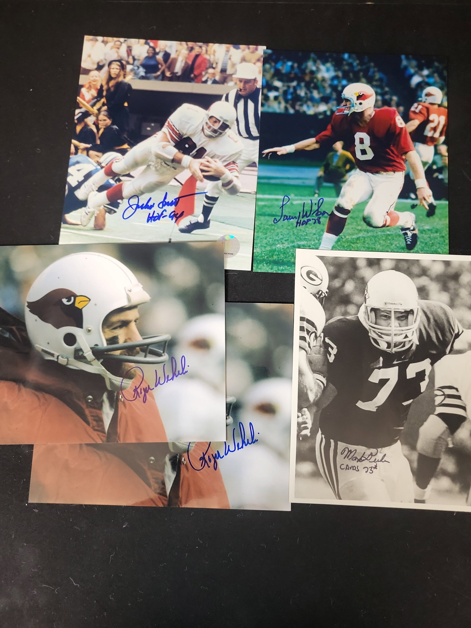 I01500 | A Lot of Five Autographed St. Louis and Arizona Cardinals Football Photographs Including (1 of 9)