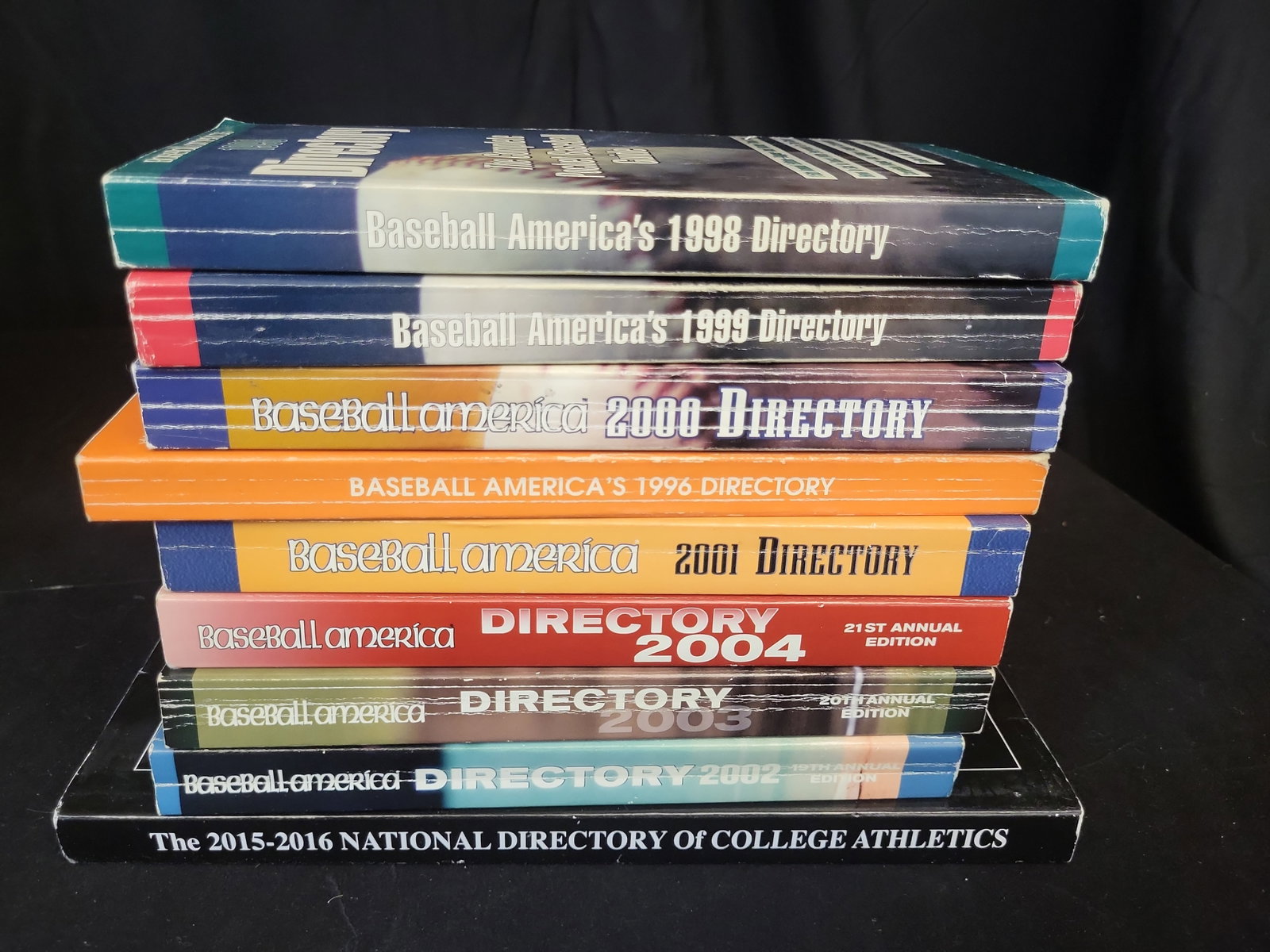 I01344 | A Collection of 10 Sports Reference Directories Including Baseball America and NACDA: BID PER WHAT YOU SEE IN THE PHOTO, NOT THE AI GENERATED TITLES AND DESCRIPTIONS! A Collection of 10 Sports Reference Directories Including Baseball America and NACDA Volumes This collection features 1