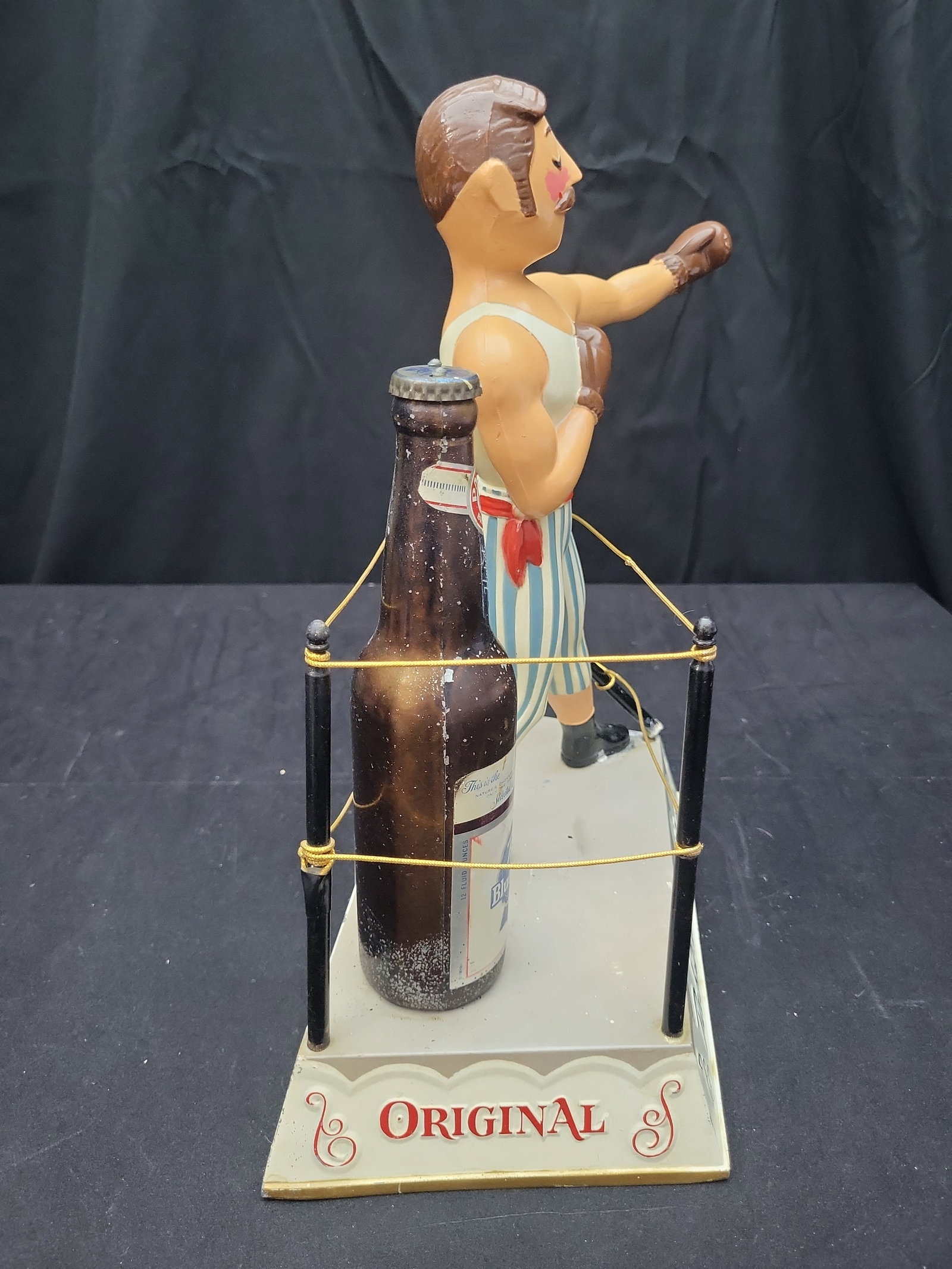 I01740 | 1950s Pabst Blue Ribbon Beer Old Time Boxer Back-Bar Advertising Display - 5