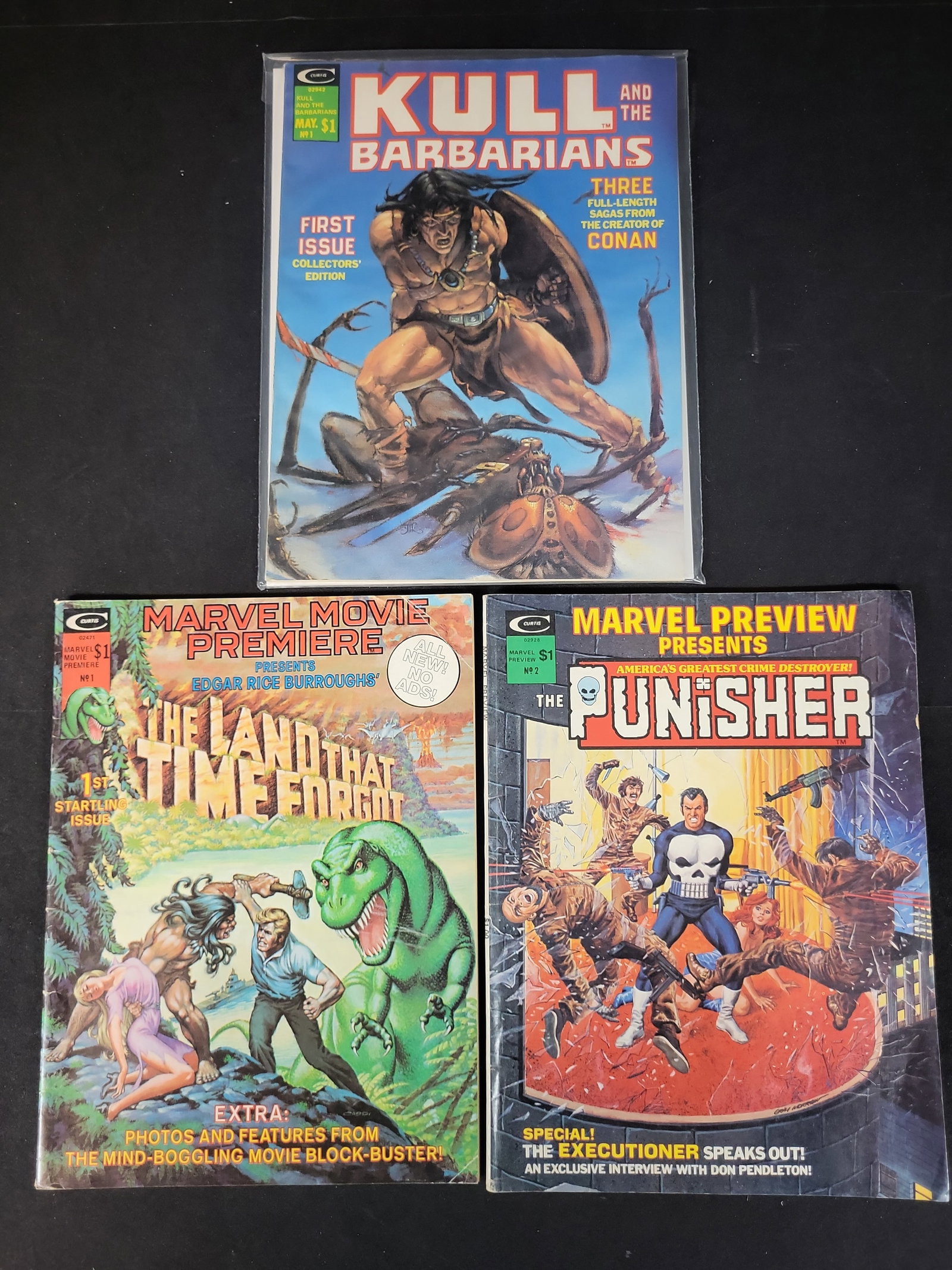 I02307 | A Trio of Vintage Marvel Curtis Magazine Comics including Marvel Preview No. 2, Kull and (1 of 6)