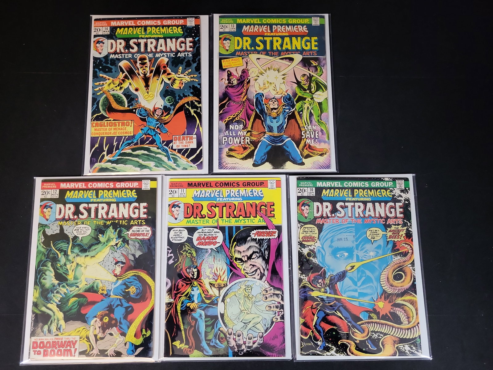 I02321 | Five Marvel Premiere Featuring Doctor Strange Comic Books, Issues 10-14 (1973-1974) (1 of 4)