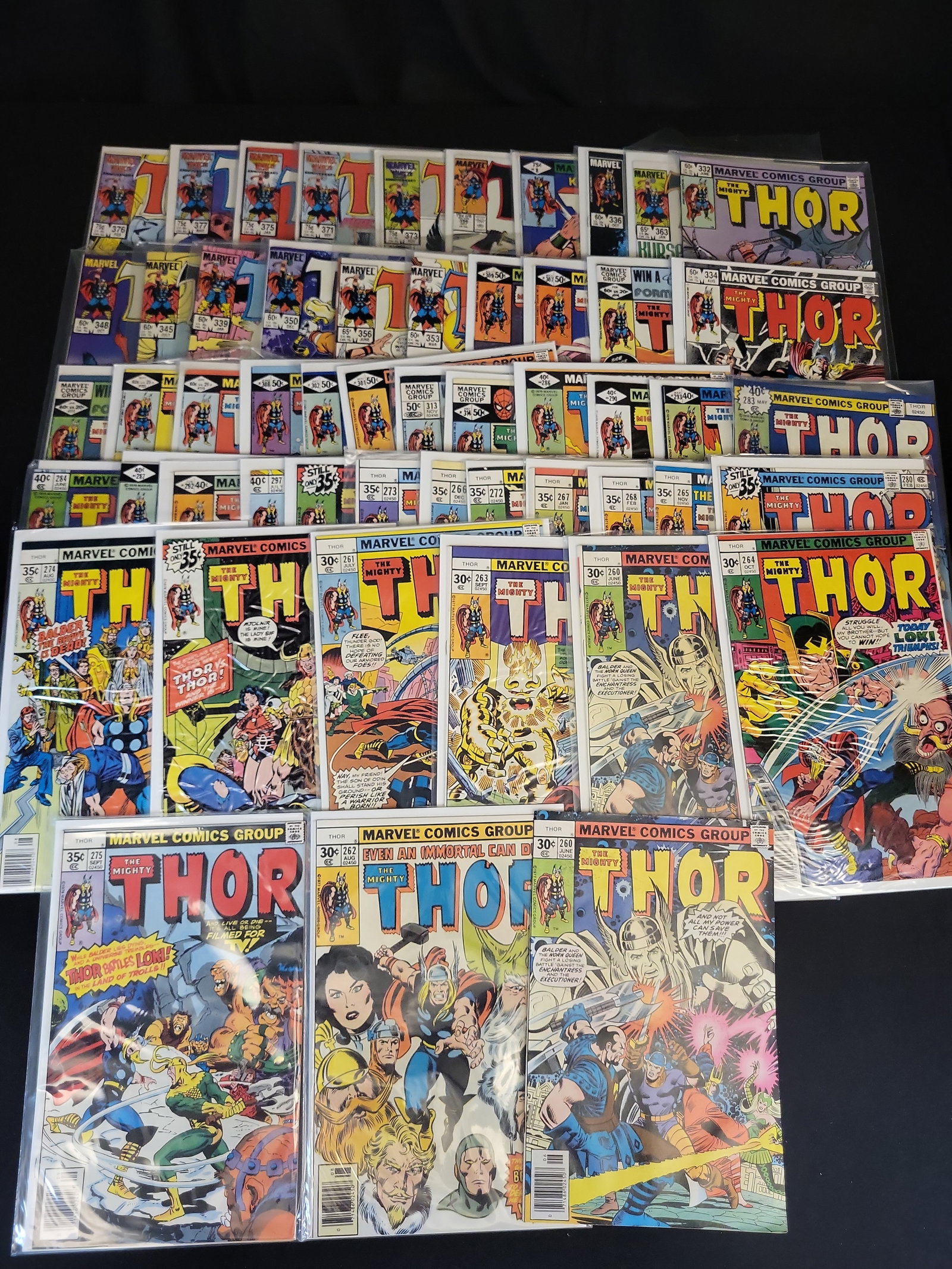 I02094 | A Lot of 48 The Mighty Thor Marvel Comic Books Late 1970s to Mid-1980s (1 of 4)